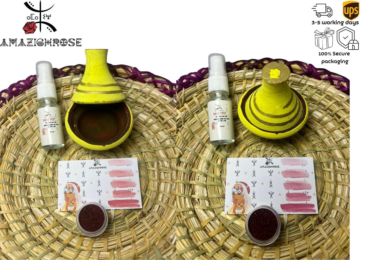 Amazighrose Moroccan Clay Pot Lip Stain, Lip and Cheek Stain, - Amazighrose