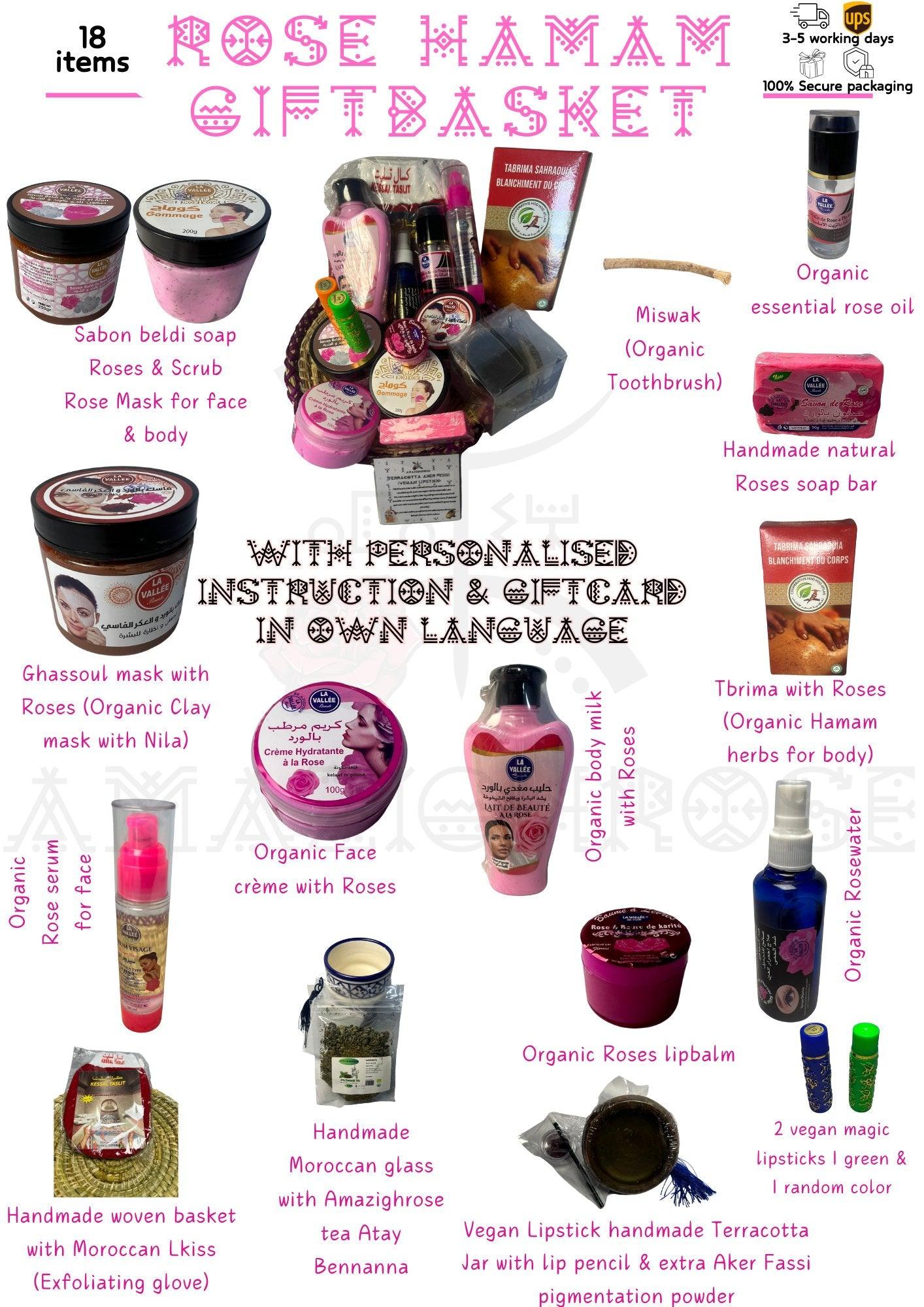 Moroccan Hamam beauty basket Organic products - Amazighrose