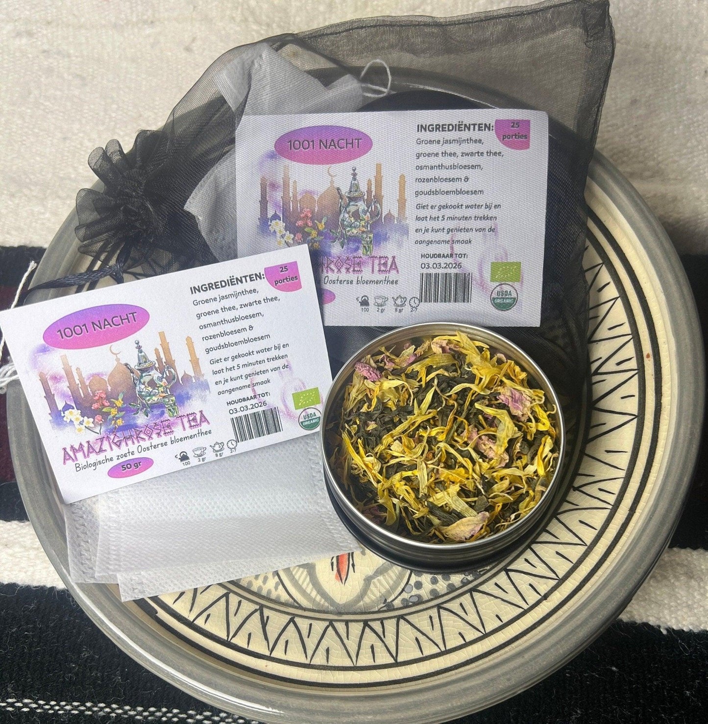 Amazighrose Organic 1001 Night Tea blend - Amazighrose