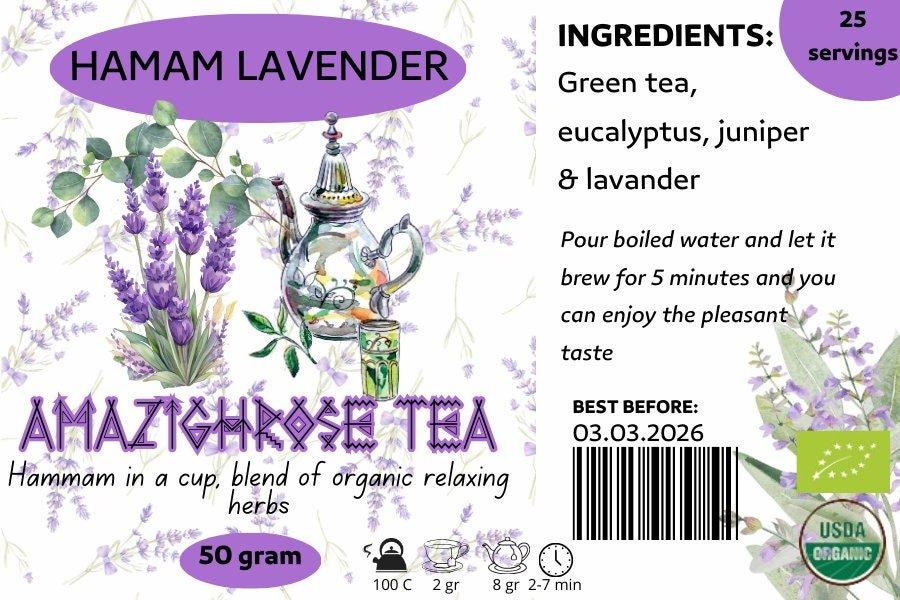 Amazighrose Organic Hammam Lavender Tea - Amazighrose