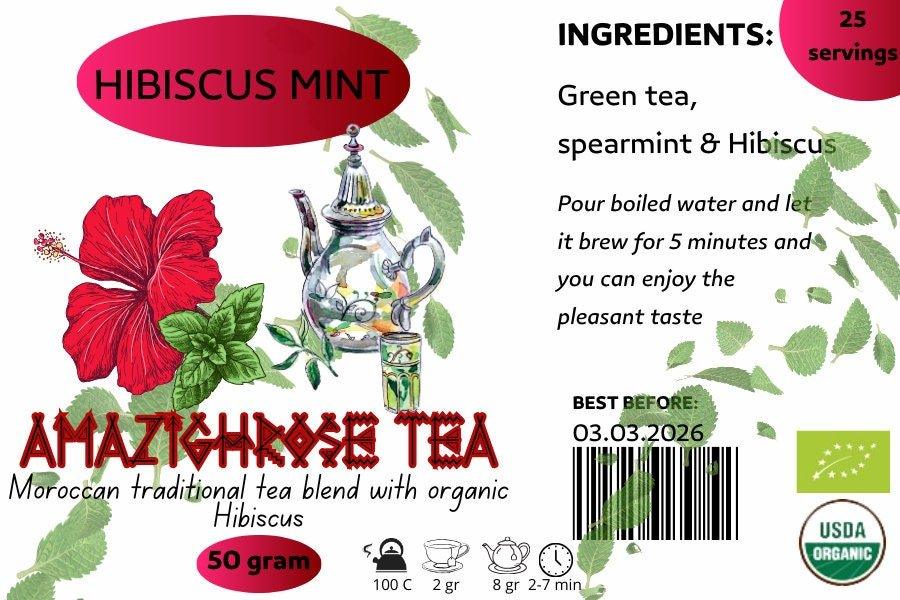 Amazighrose Organic Hibiscus Mint Tea - Amazighrose