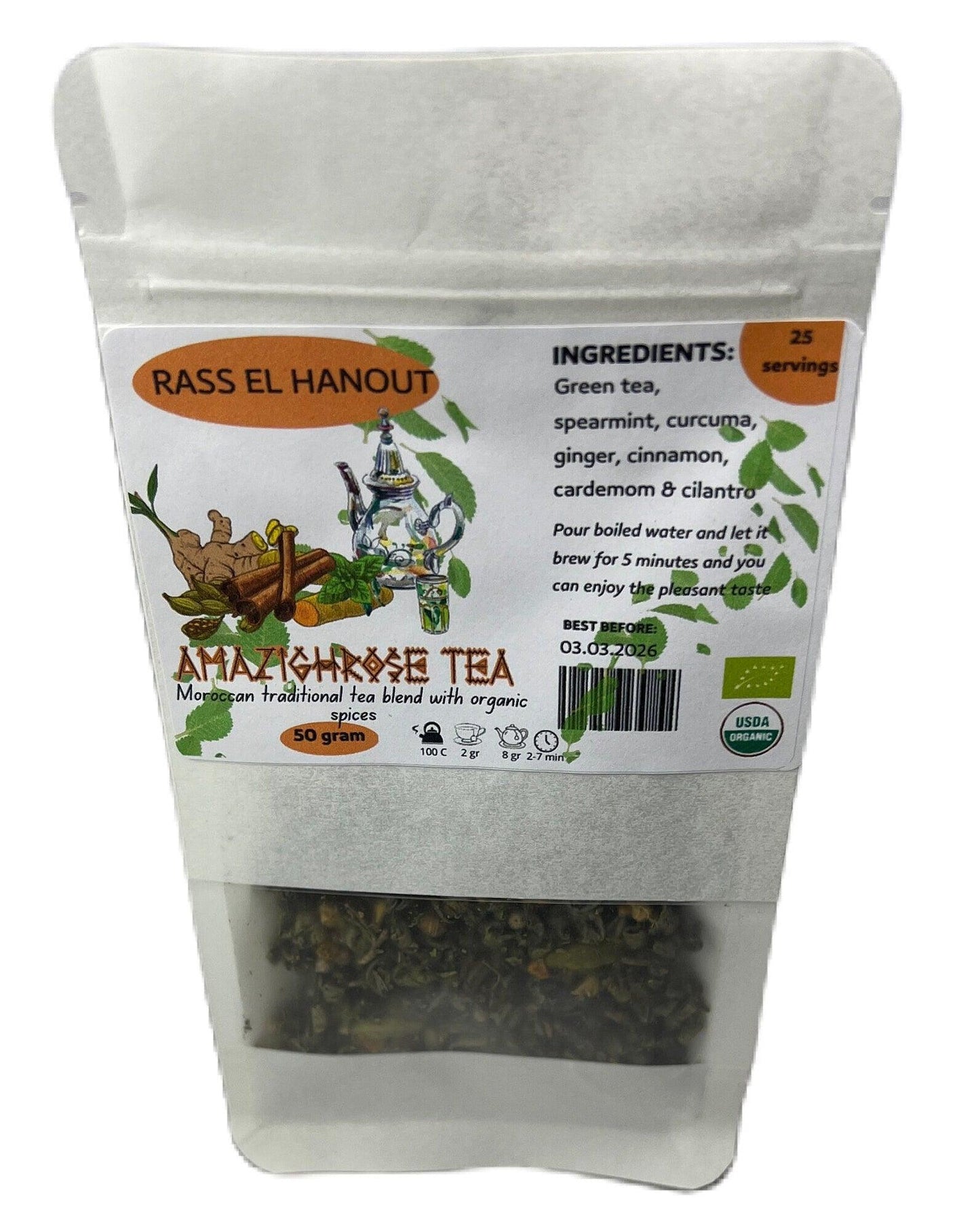 Amazighrose Ras El Hanout Organic Tea Blend - Amazighrose
