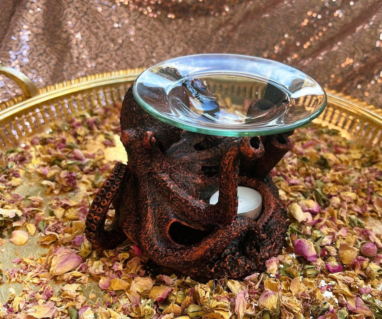 Bronze Octopus Resin Oil & Wax Burner - Amazighrose