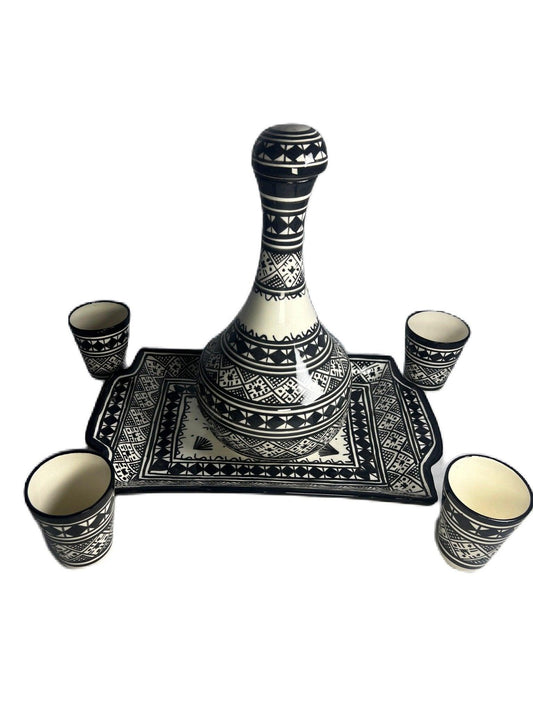 Carafe set Fes-style Black 6pcs - Amazighrose