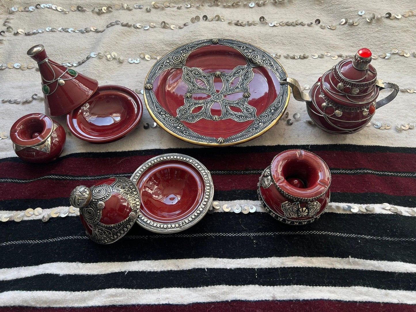 Marrakech Magic: Handcrafted Ceramic Gift Set 6pcs - Amazighrose