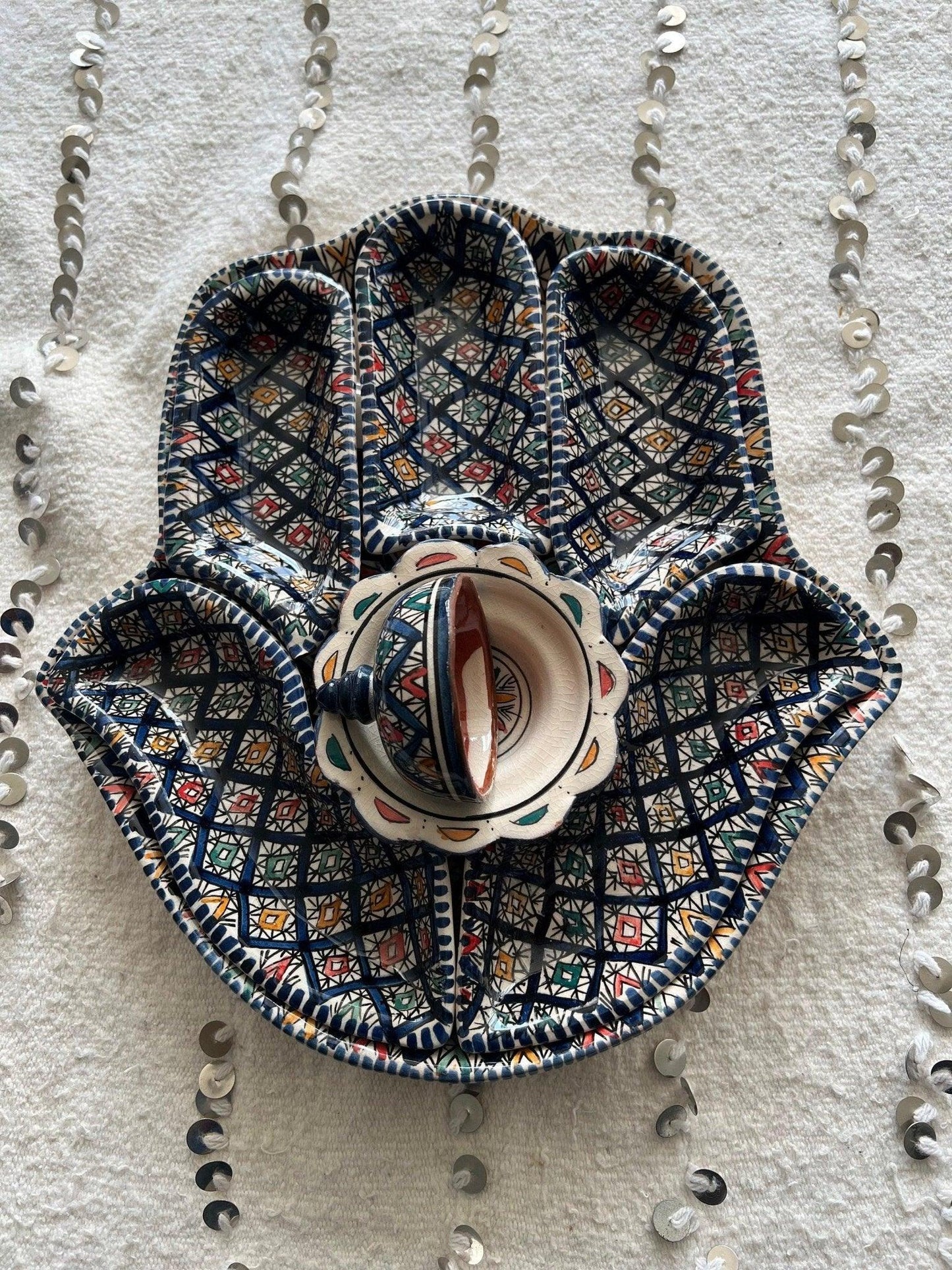 Amazighrose Khmissa Tapas-Set: Darkblue Asfi-Style - Amazighrose