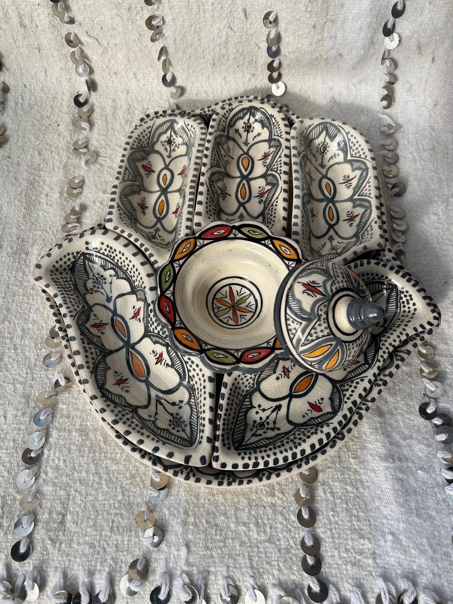 Amazighrose Khmissa Tapas-Set: Gray Henna-Style - Amazighrose
