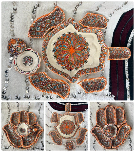 Amazighrose Khmissa Tapas-Set: Orange Asfi-Style - Amazighrose