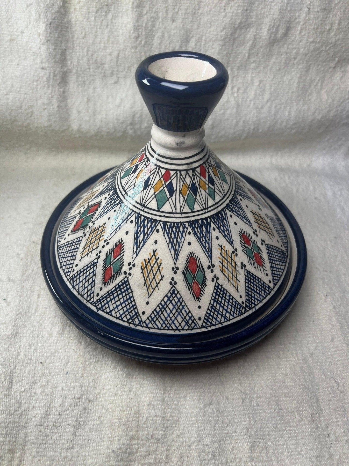 Moroccan Artistry: Handmade Serving Tagine Plate with Lid - Amazighrose