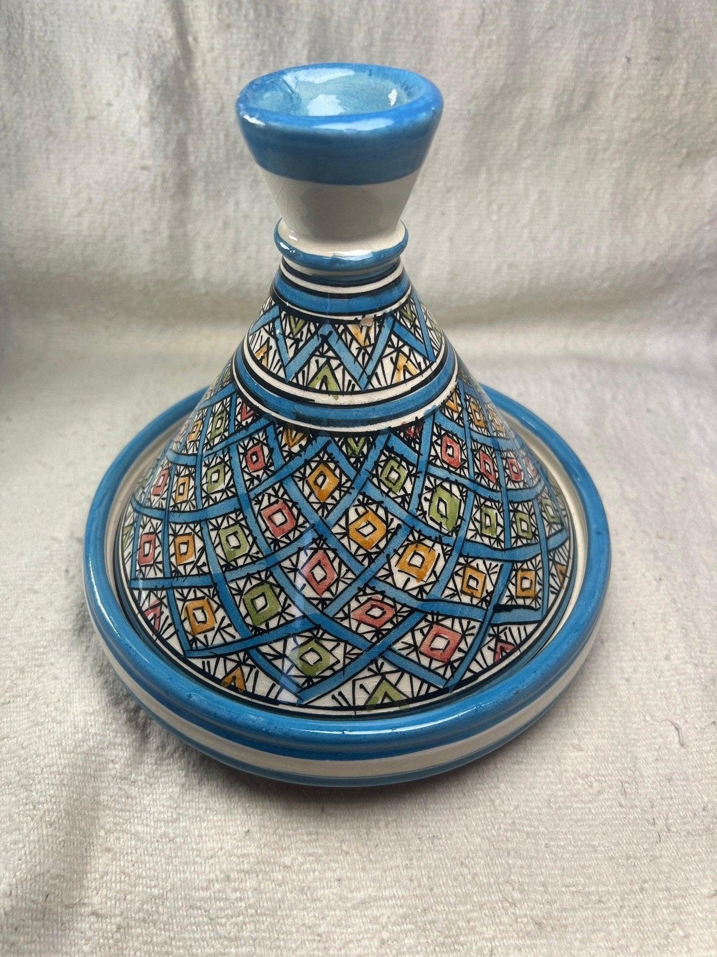 Moroccan Artistry: Handmade Serving Tagine Plate with Lid - Amazighrose