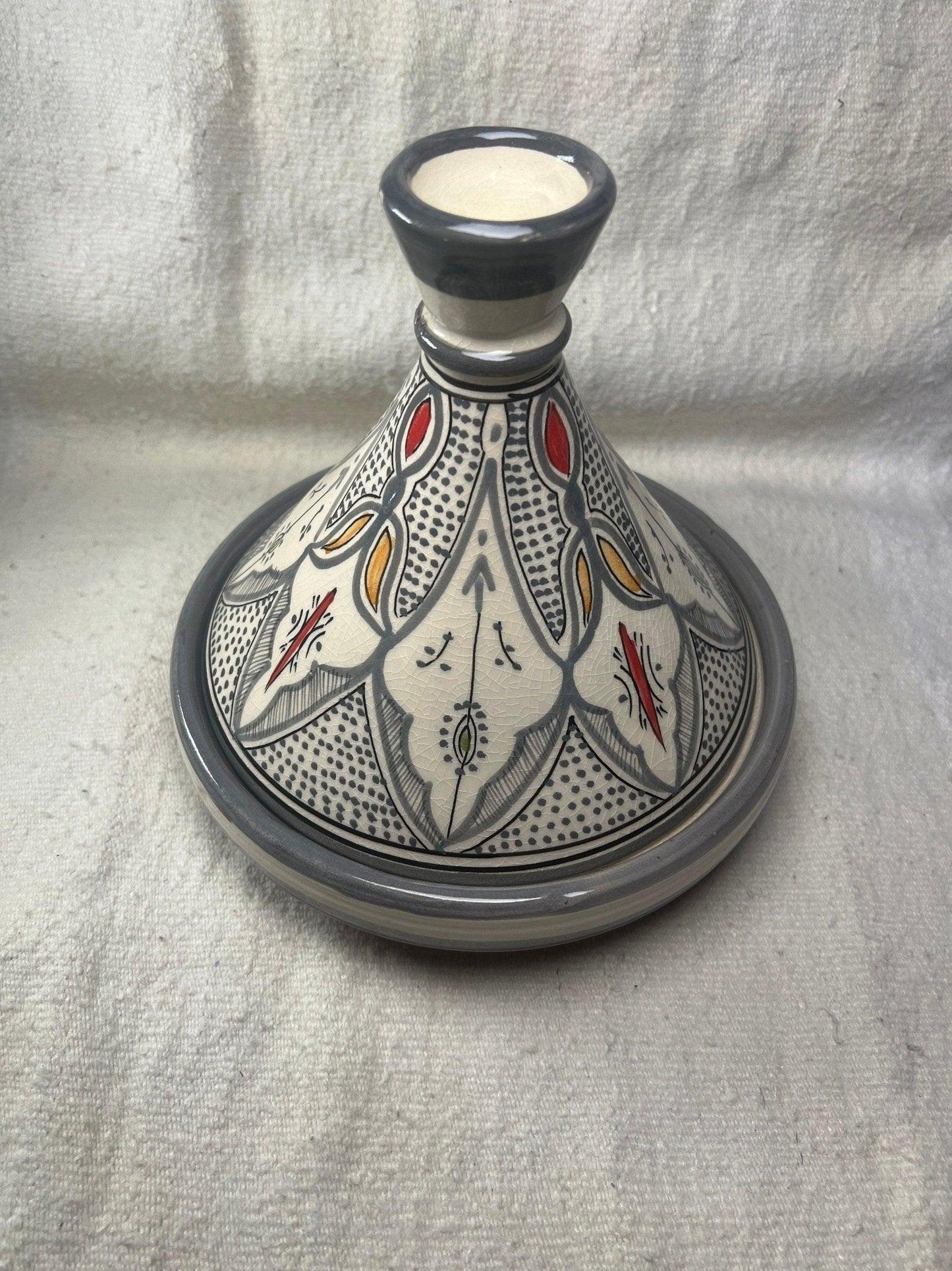 Moroccan Artistry: Handmade Serving Tagine Plate with Lid - Amazighrose