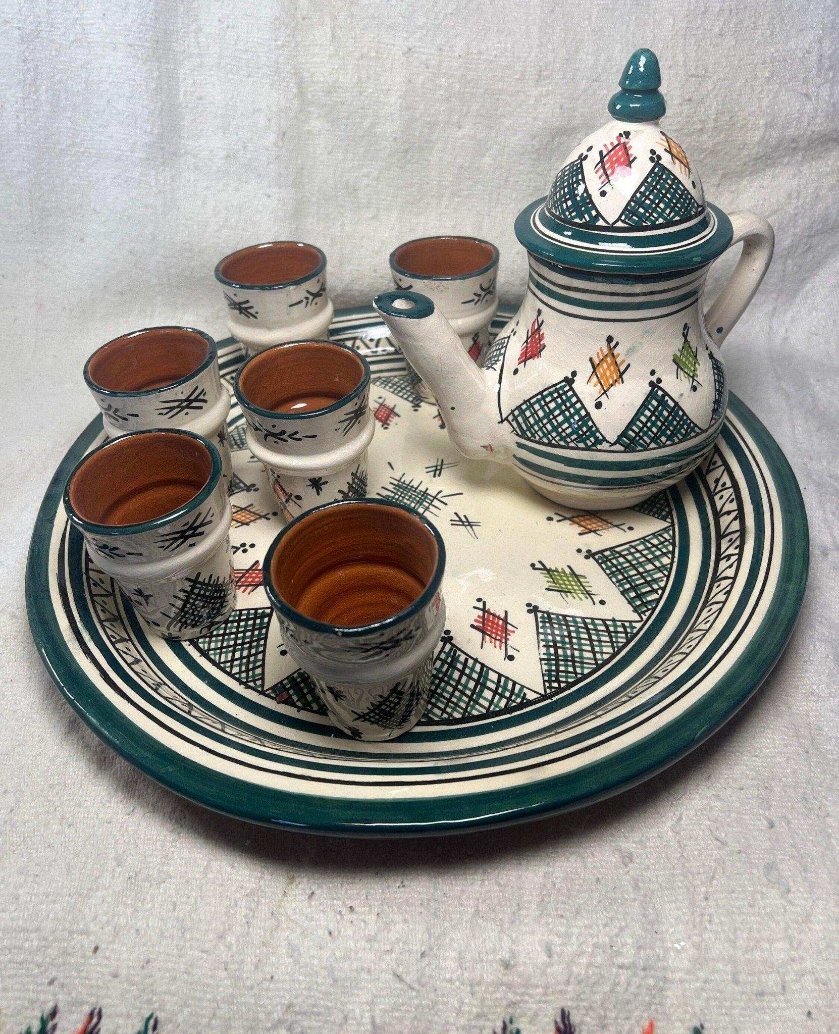 Tea-set Dark green Fes-style - Amazighrose