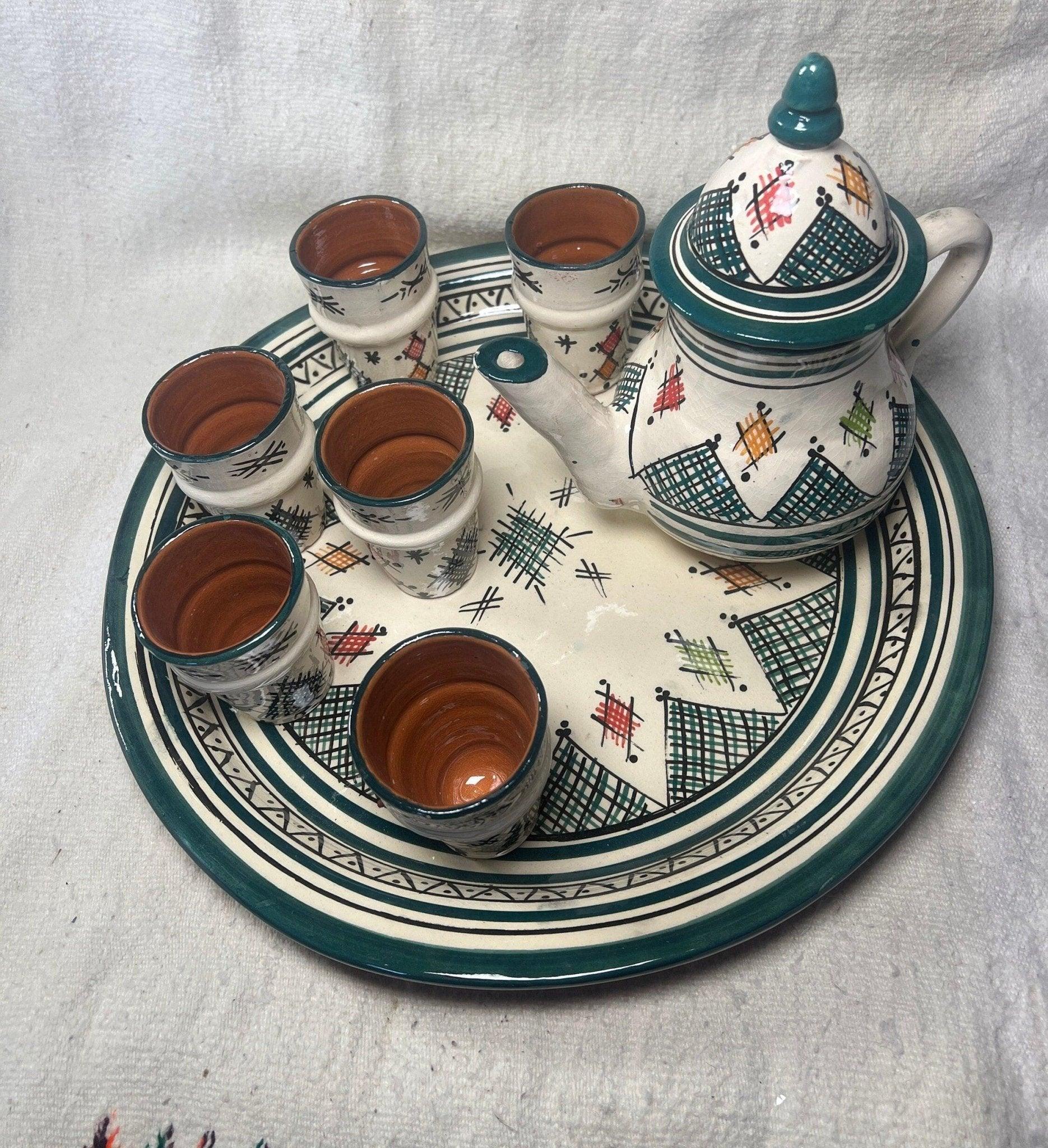 Tea-set Dark green Fes-style - Amazighrose
