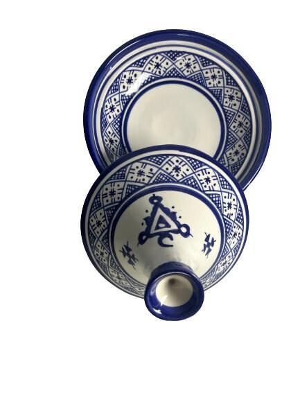 Amazighrose Fes-style Tajine serving set Blue 2pcs - Amazighrose
