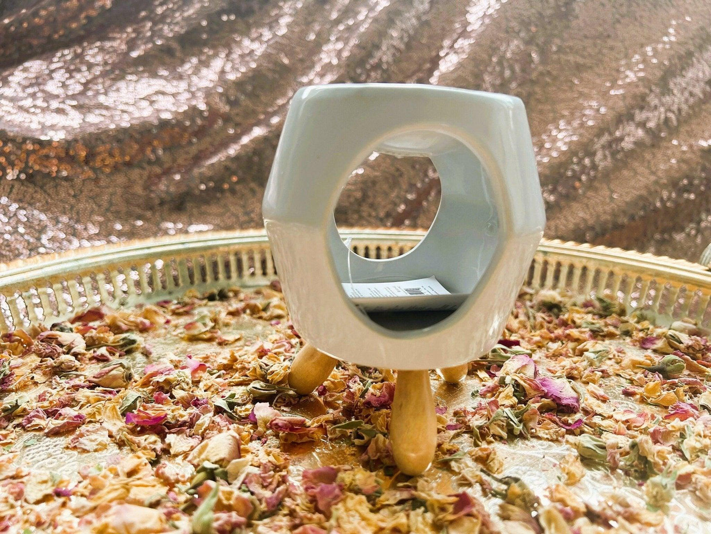 Wooden Base Wax Burner - Amazighrose