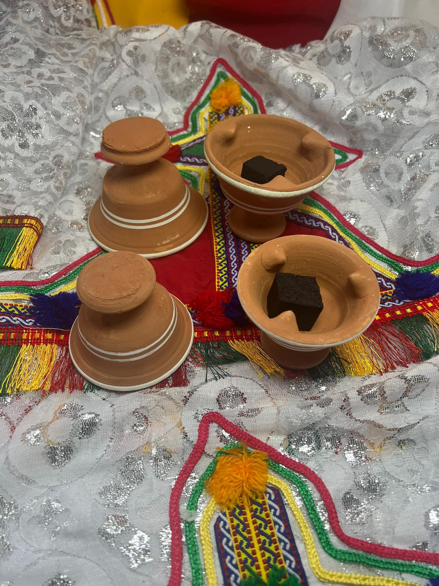 Moroccan Clay Bakhour Burner – Traditional Incense Holder, Incense burner, Bakhour, - Amazighrose