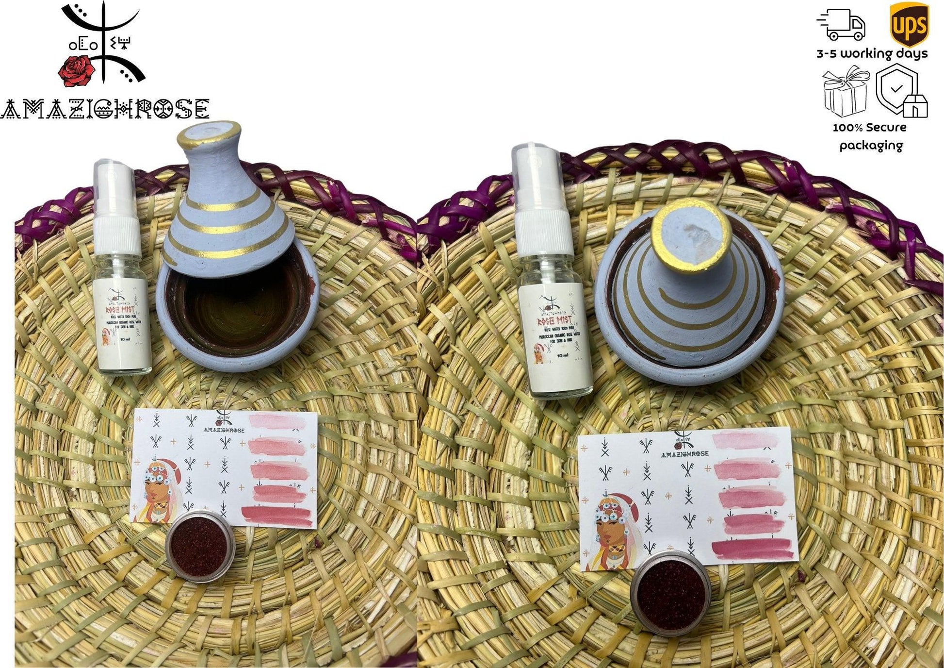 Amazighrose Moroccan Clay Pot Lip Stain, Lip and Cheek Stain, - Amazighrose