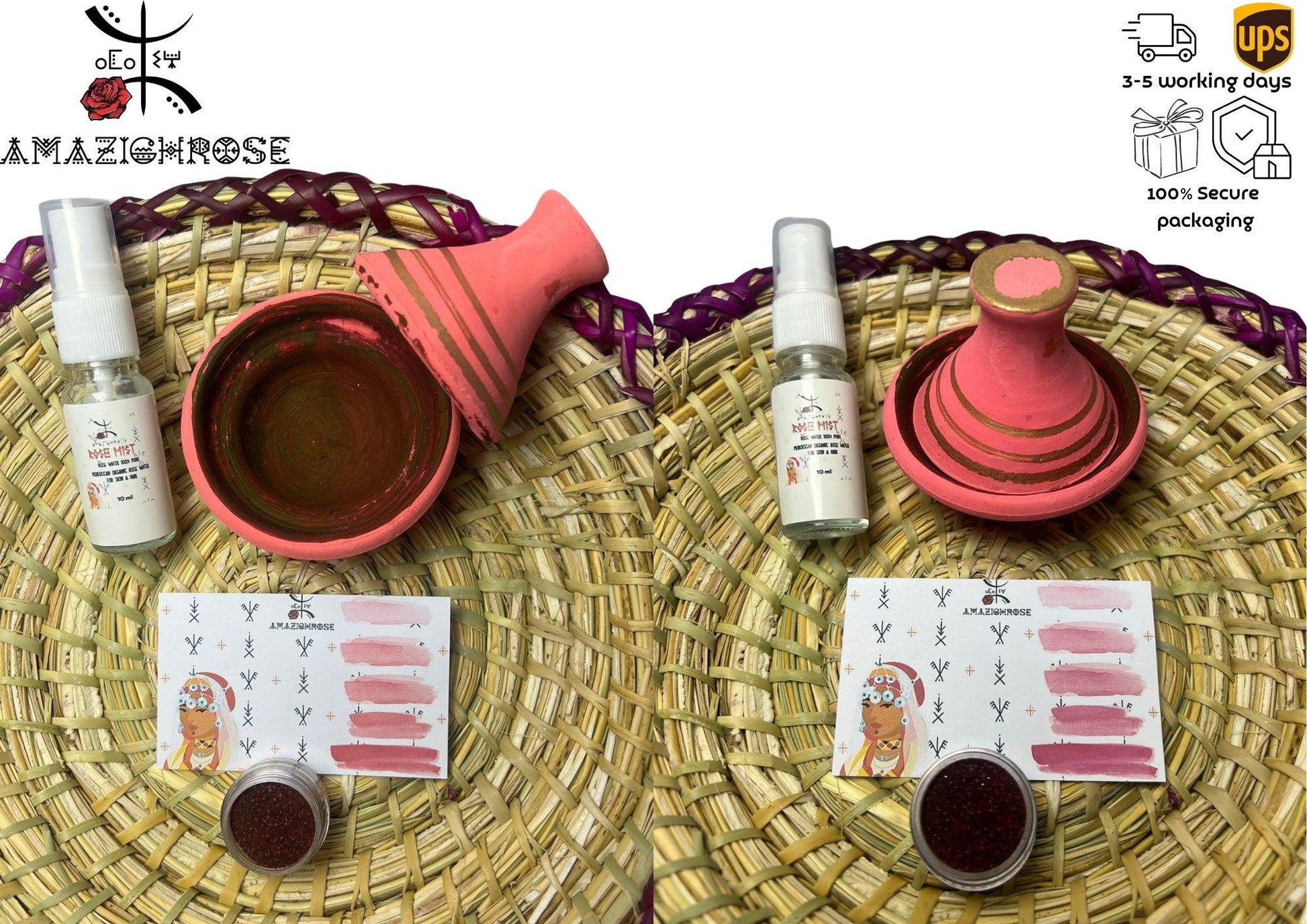 Amazighrose Moroccan Clay Pot Lip Stain, Lip and Cheek Stain, - Amazighrose