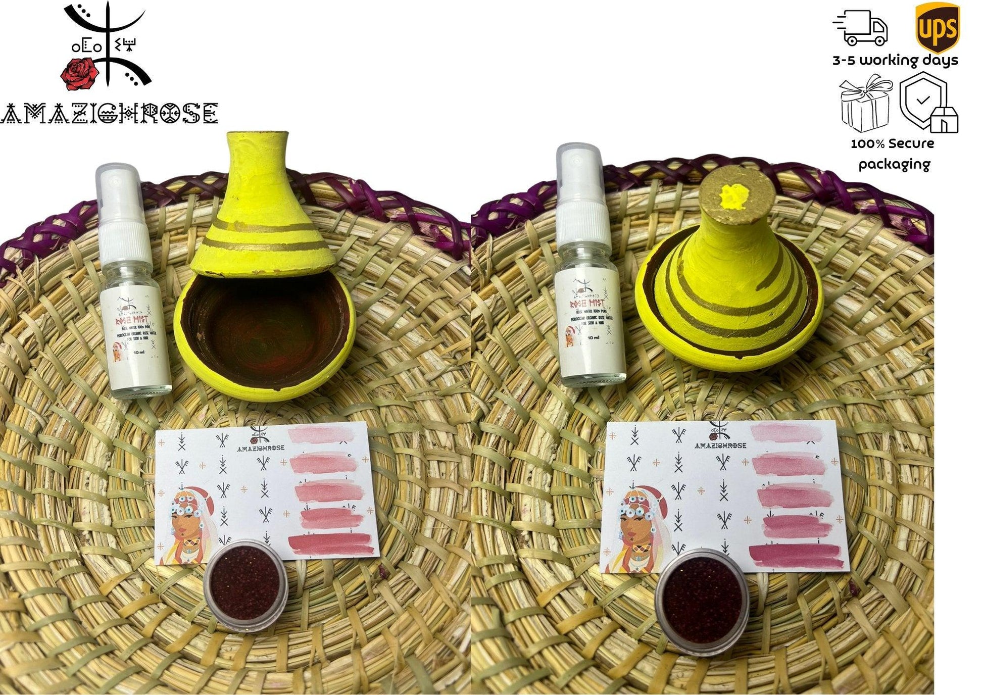 Amazighrose Moroccan Clay Pot Lip Stain, Lip and Cheek Stain, - Amazighrose