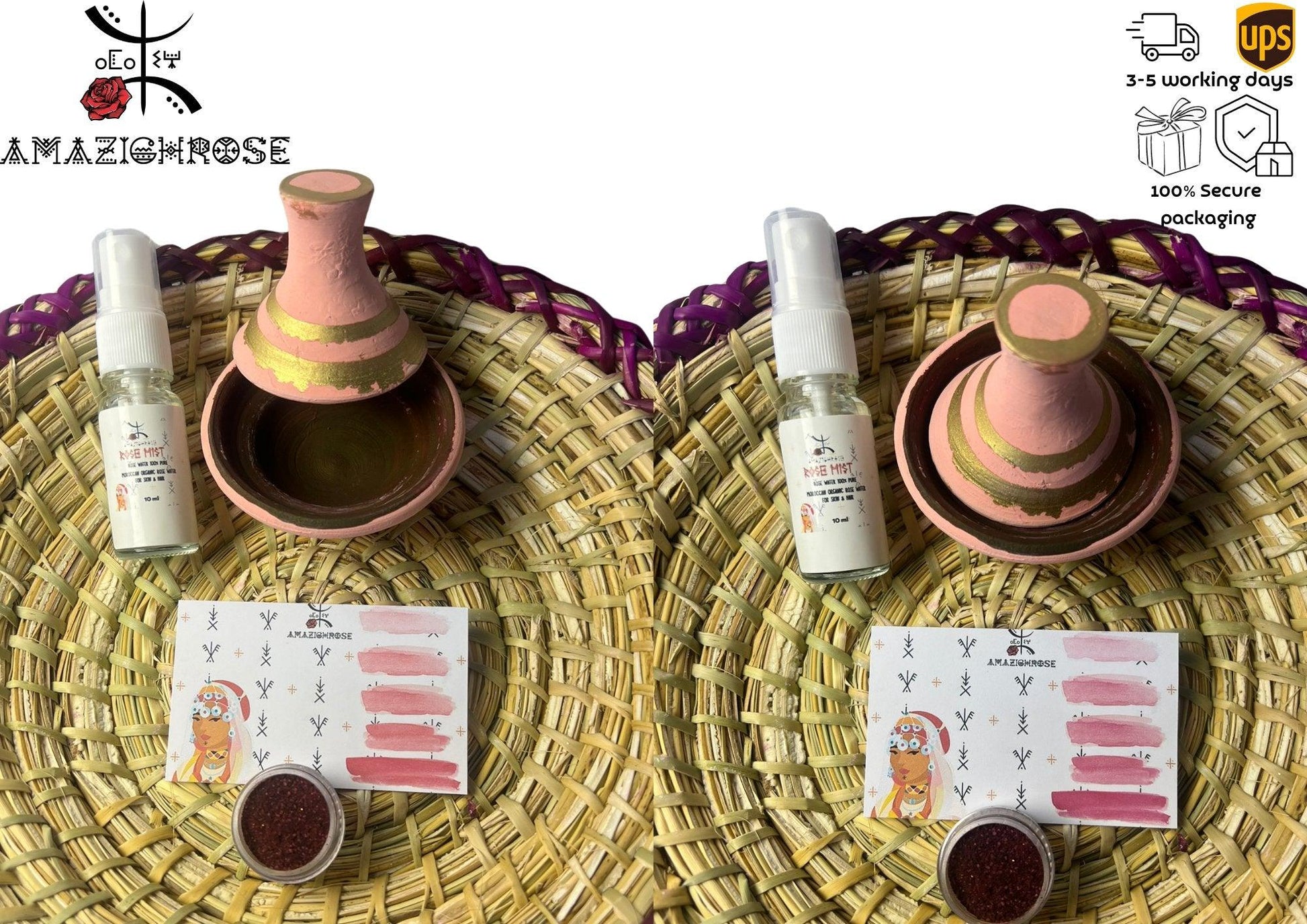 Amazighrose Moroccan Clay Pot Lip Stain, Lip and Cheek Stain, - Amazighrose