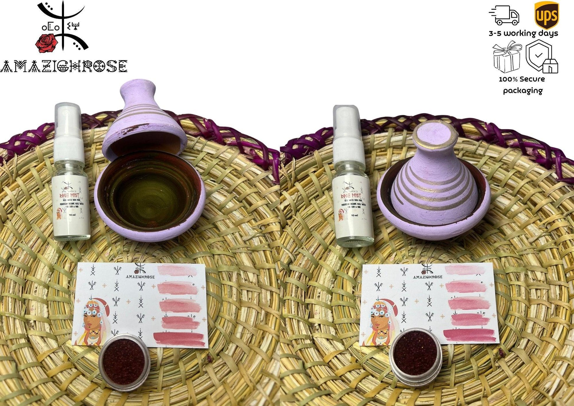 Amazighrose Moroccan Clay Pot Lip Stain, Lip and Cheek Stain, - Amazighrose