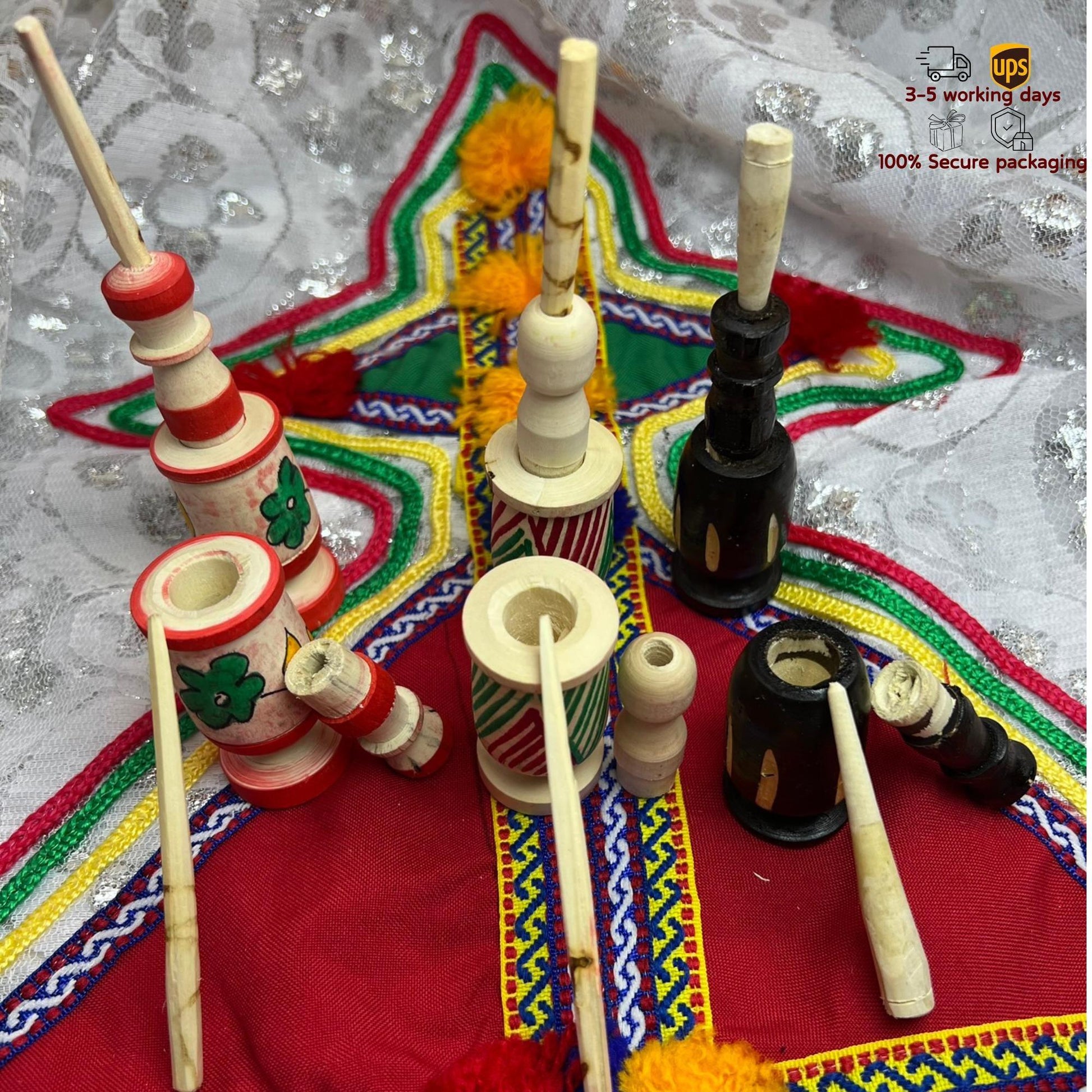 Handcrafted Wooden Eyeliner Holder - Hand-Painted in 3 Stunning Colors – - Amazighrose