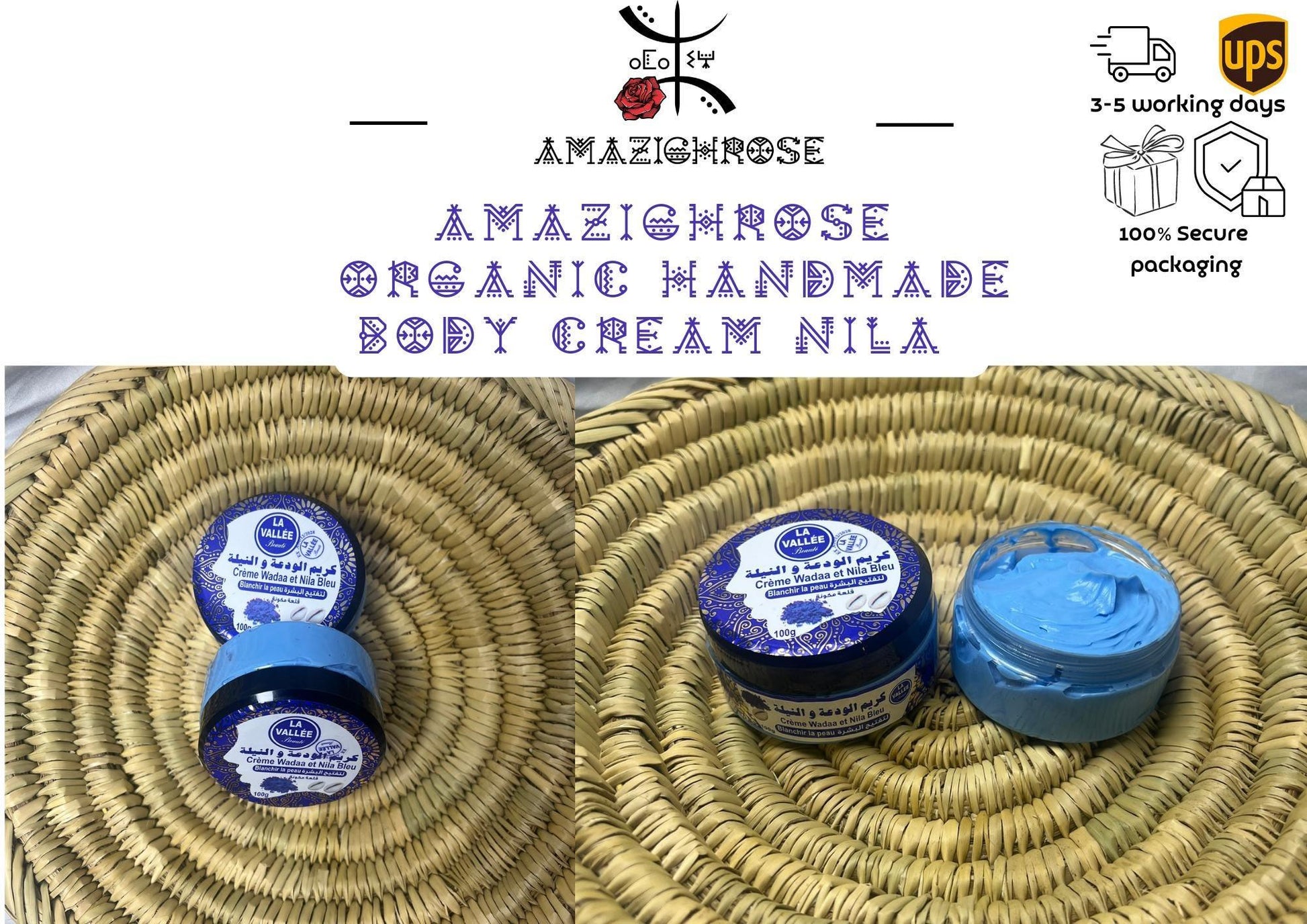 Handmade Organic Cream, Argan cream, Nila cream, Rose cream, Aker fassi cream - Amazighrose