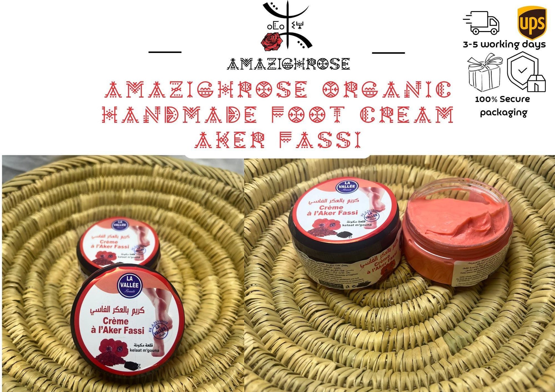 Handmade Organic Cream, Argan cream, Nila cream, Rose cream, Aker fassi cream - Amazighrose