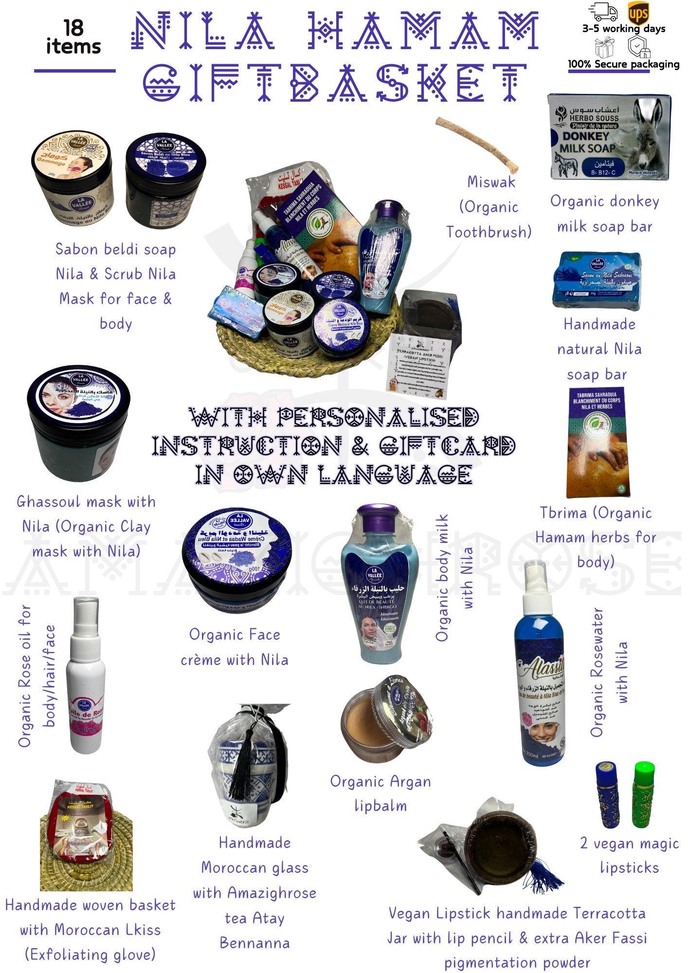 Moroccan Hamam beauty basket Organic products - Amazighrose
