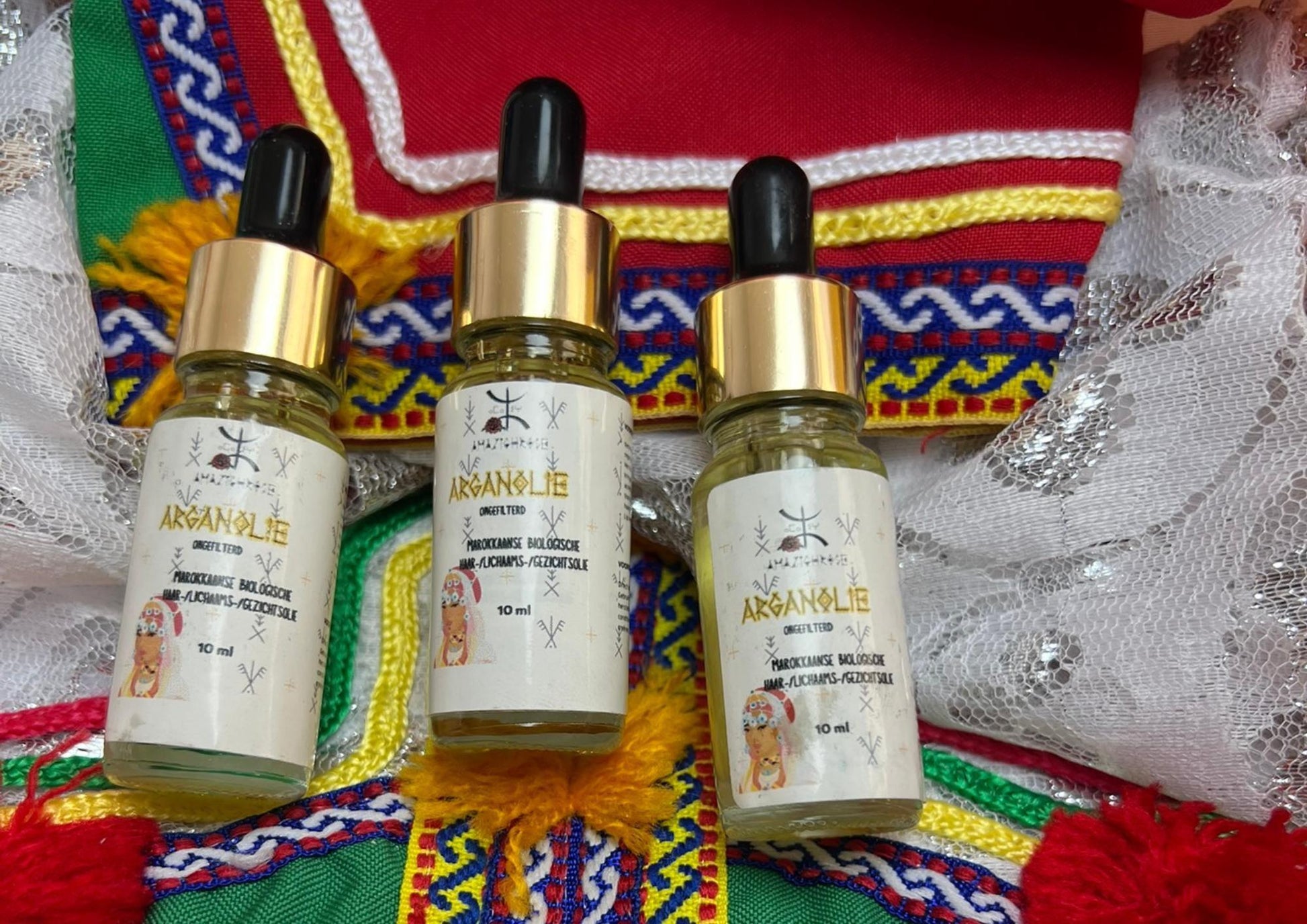 Natural Oils: Rose, Argan, Rosemary & Coffee - Pure Cosmetic Oil for Body, Face And Hair 10 ML Sampl - Amazighrose
