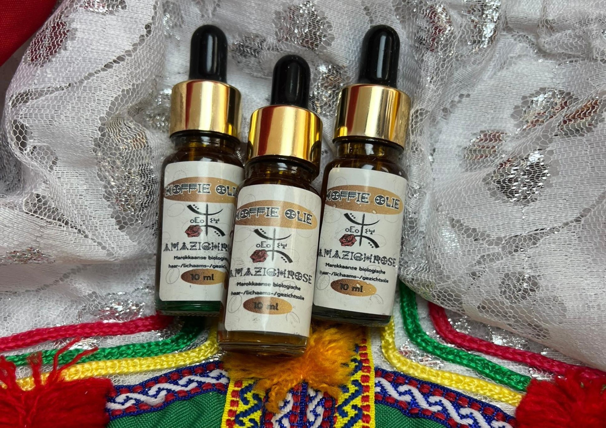 Natural Oils: Rose, Argan, Rosemary & Coffee - Pure Cosmetic Oil for Body, Face And Hair 10 ML Sampl - Amazighrose