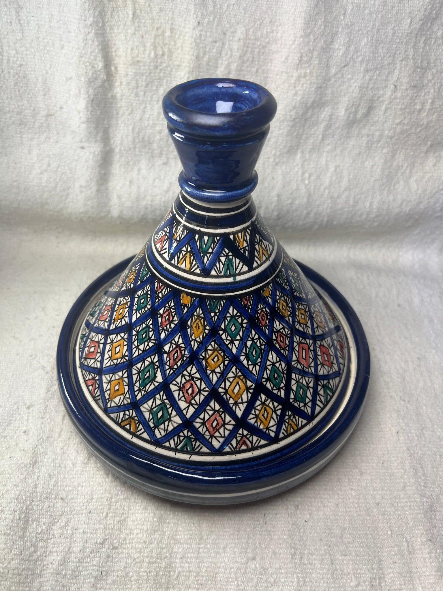 Moroccan Artistry: Handmade Serving Tagine Plate with Lid - Amazighrose