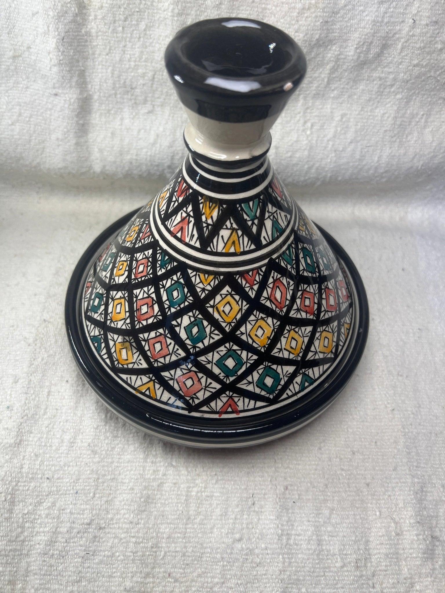 Moroccan Artistry: Handmade Serving Tagine Plate with Lid - Amazighrose