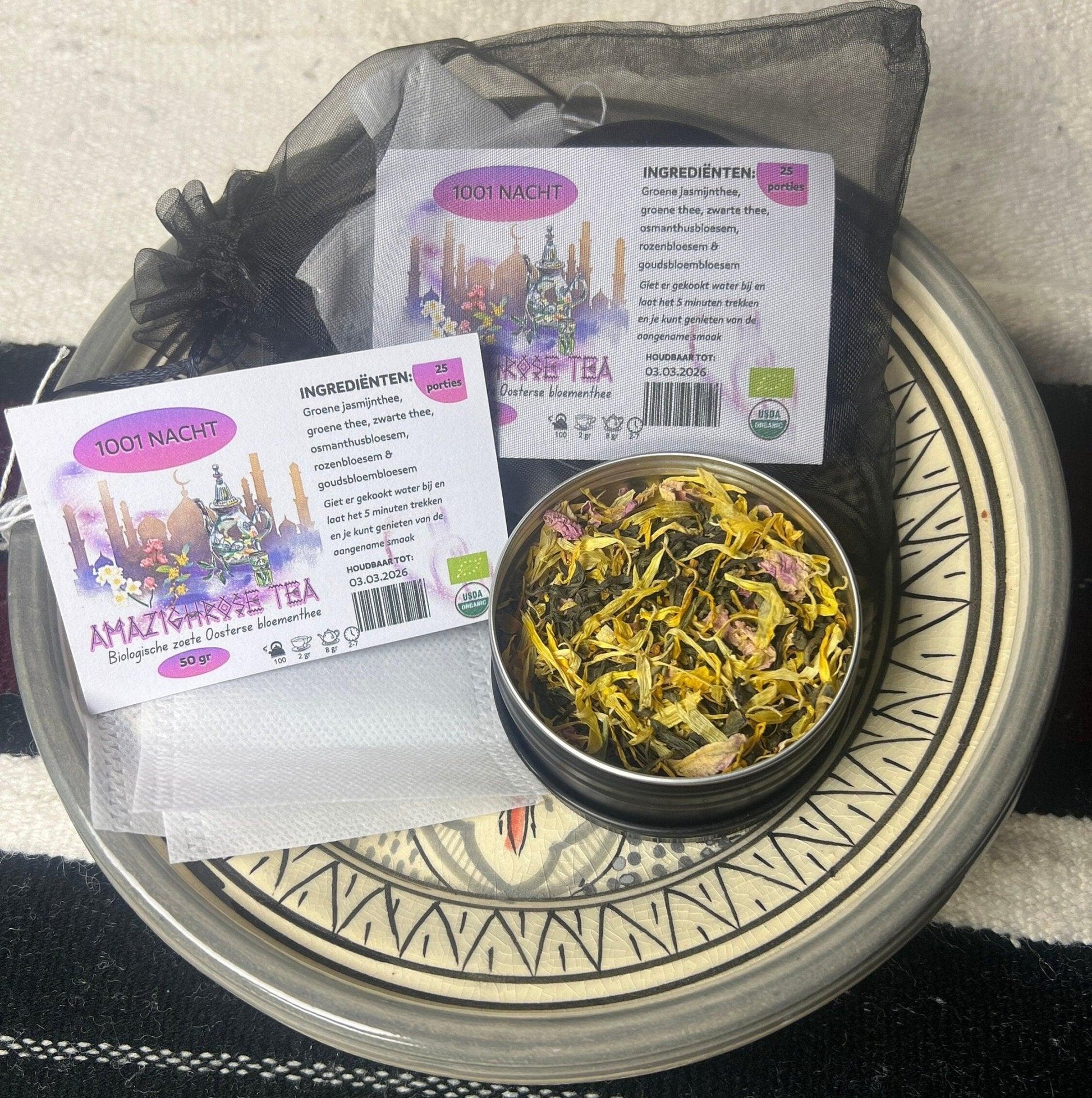 Amazighrose Organic 1001 Night Tea blend - Amazighrose