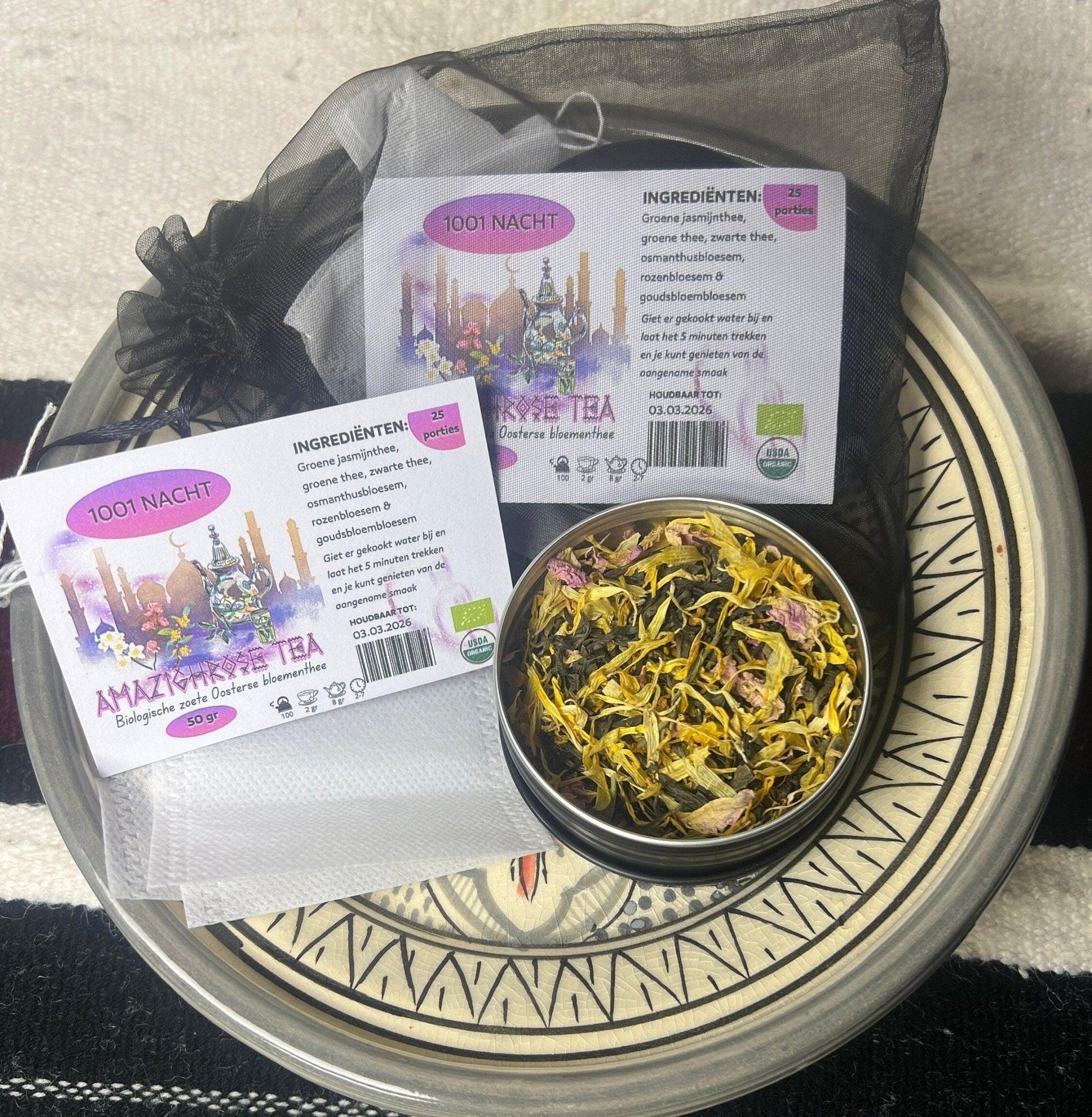 Amazighrose Organic 1001 Night Tea blend - Amazighrose