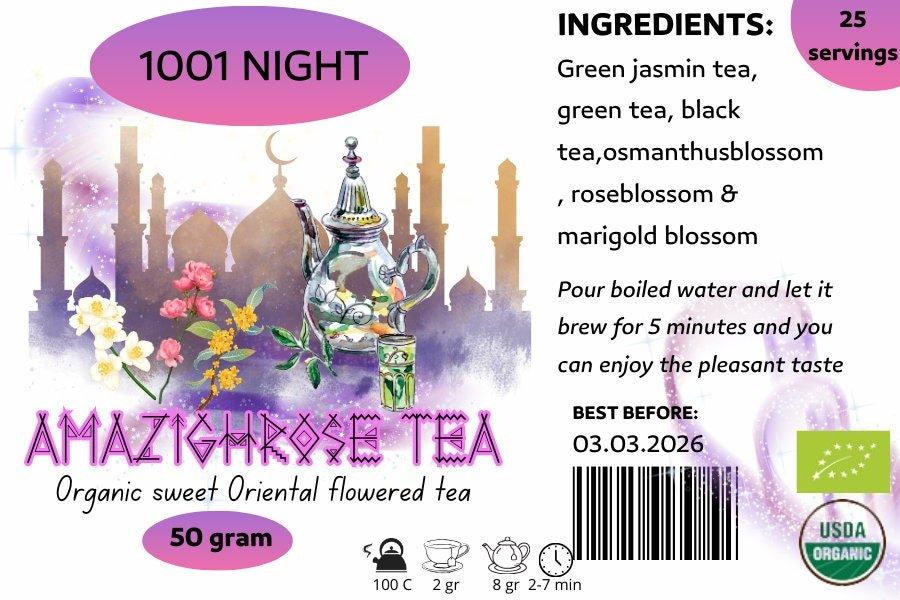 Amazighrose Organic 1001 Night Tea blend - Amazighrose