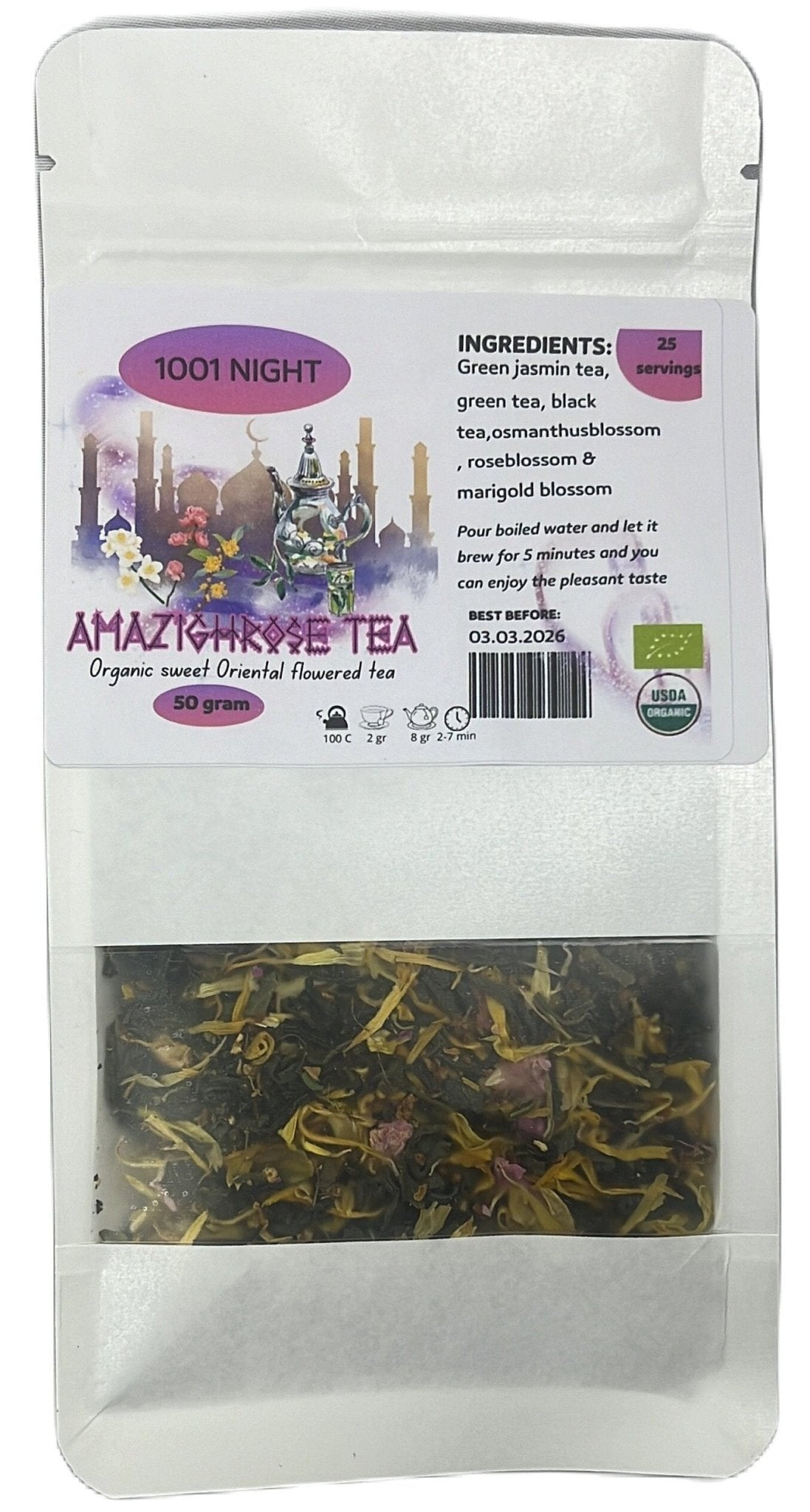 Amazighrose Organic blend Jasmin tea - Amazighrose