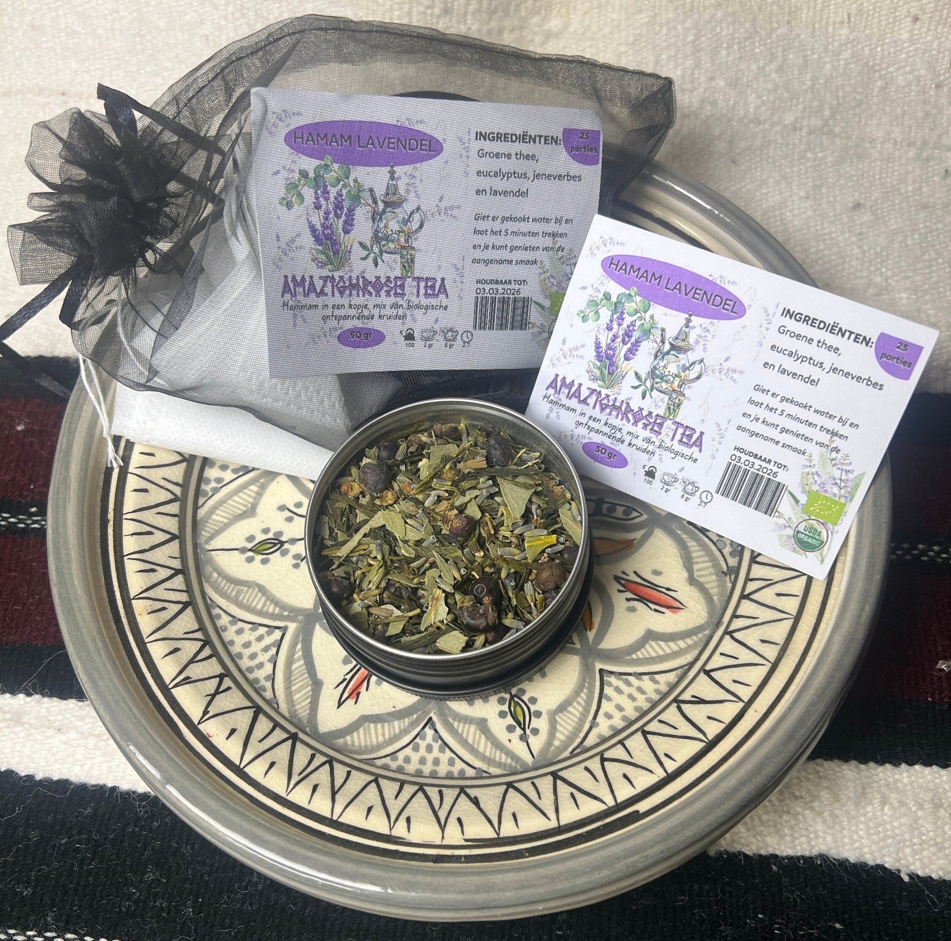 Amazighrose Organic Green Hamam Lavender Tea blend - Amazighrose