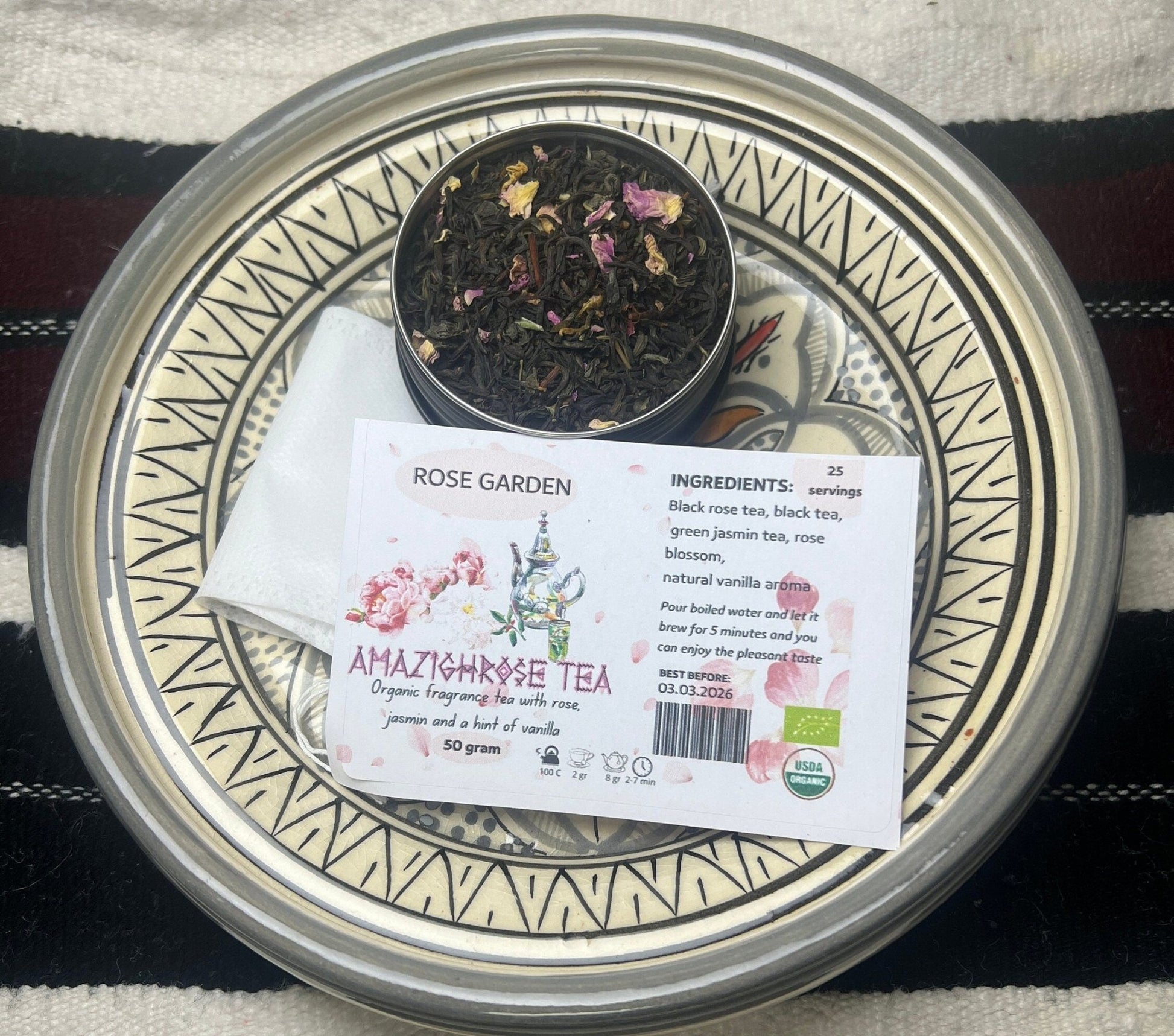 Amazighrose Organic Rose & Jasmine tea blend - Amazighrose