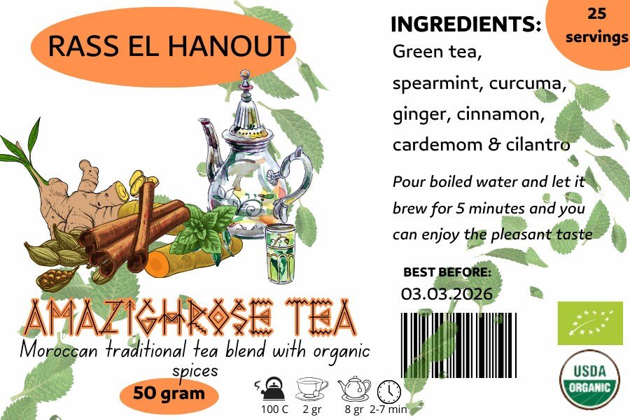 Amazighrose Premium Organic Tea Blend - Amazighrose