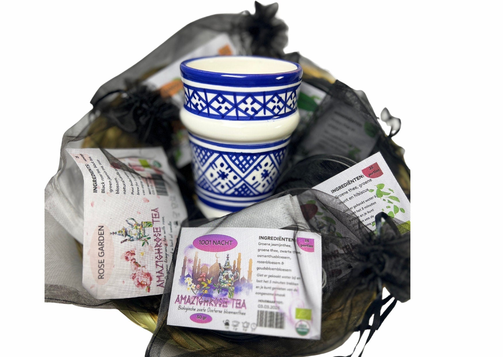 Amazighrose Tea Gift Basket - Tea Lover's Delight & Tea Lover’s Delight Deluxe - Amazighrose