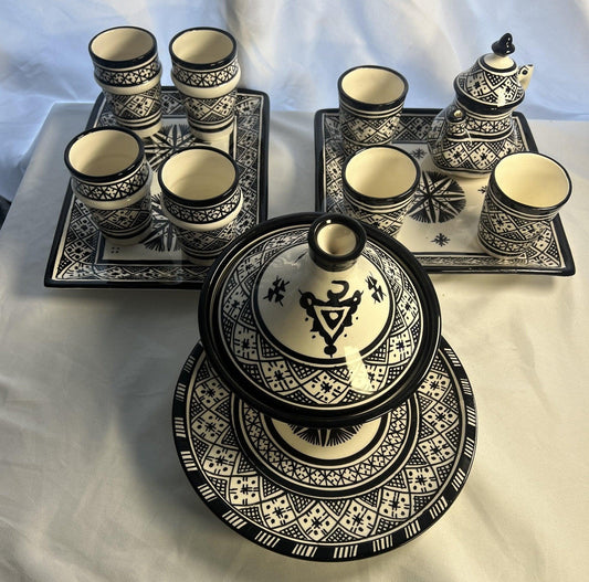 Serving-Set Fessi-Style Black 12 PCS - Amazighrose