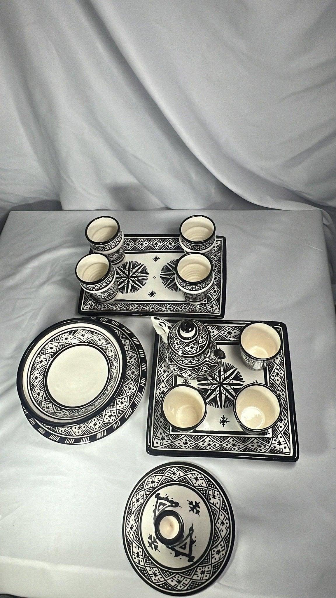 Serving-Set Fessi-Style Black 12 PCS - Amazighrose