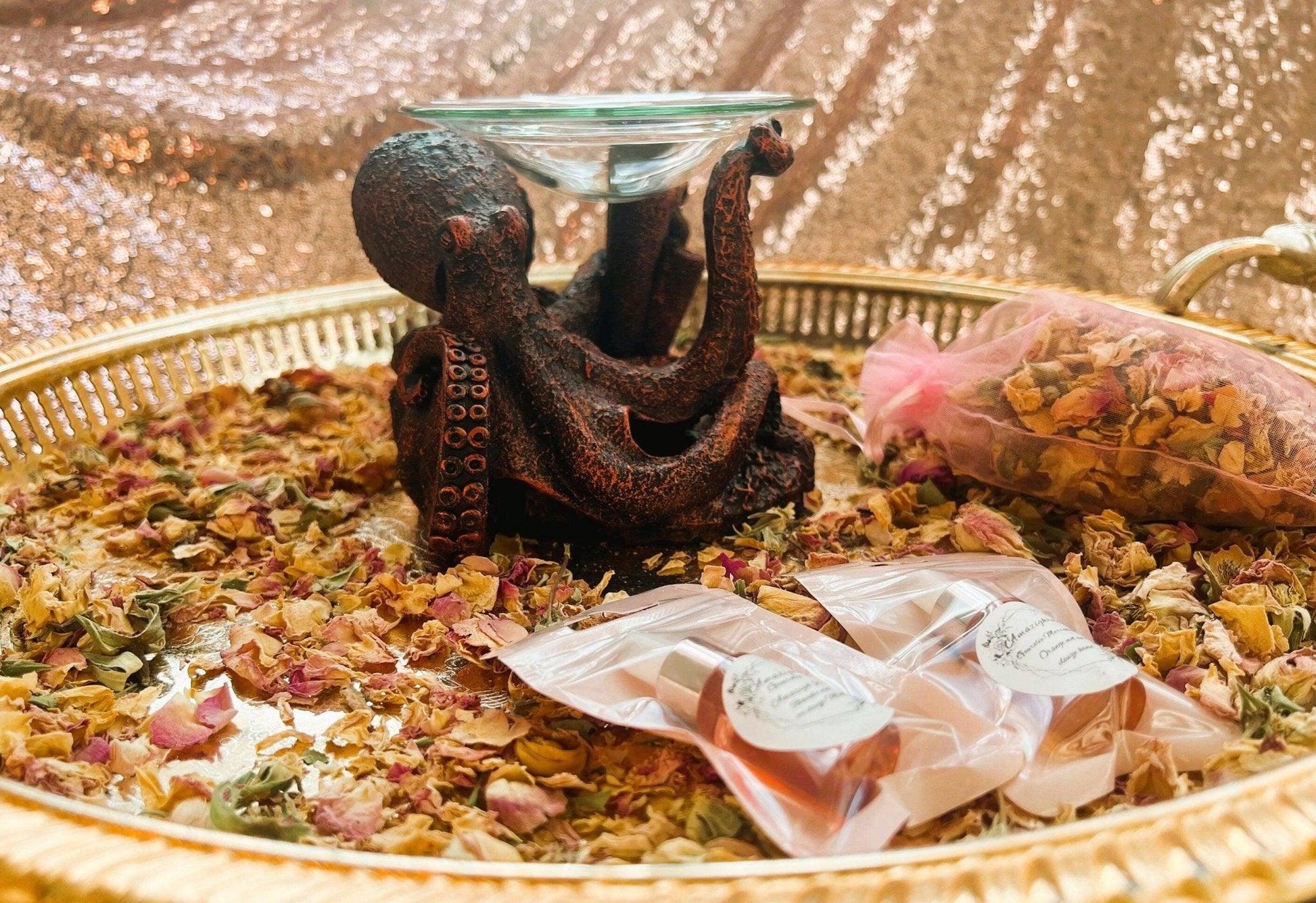 Bronze Octopus Resin Oil & Wax Burner - Amazighrose