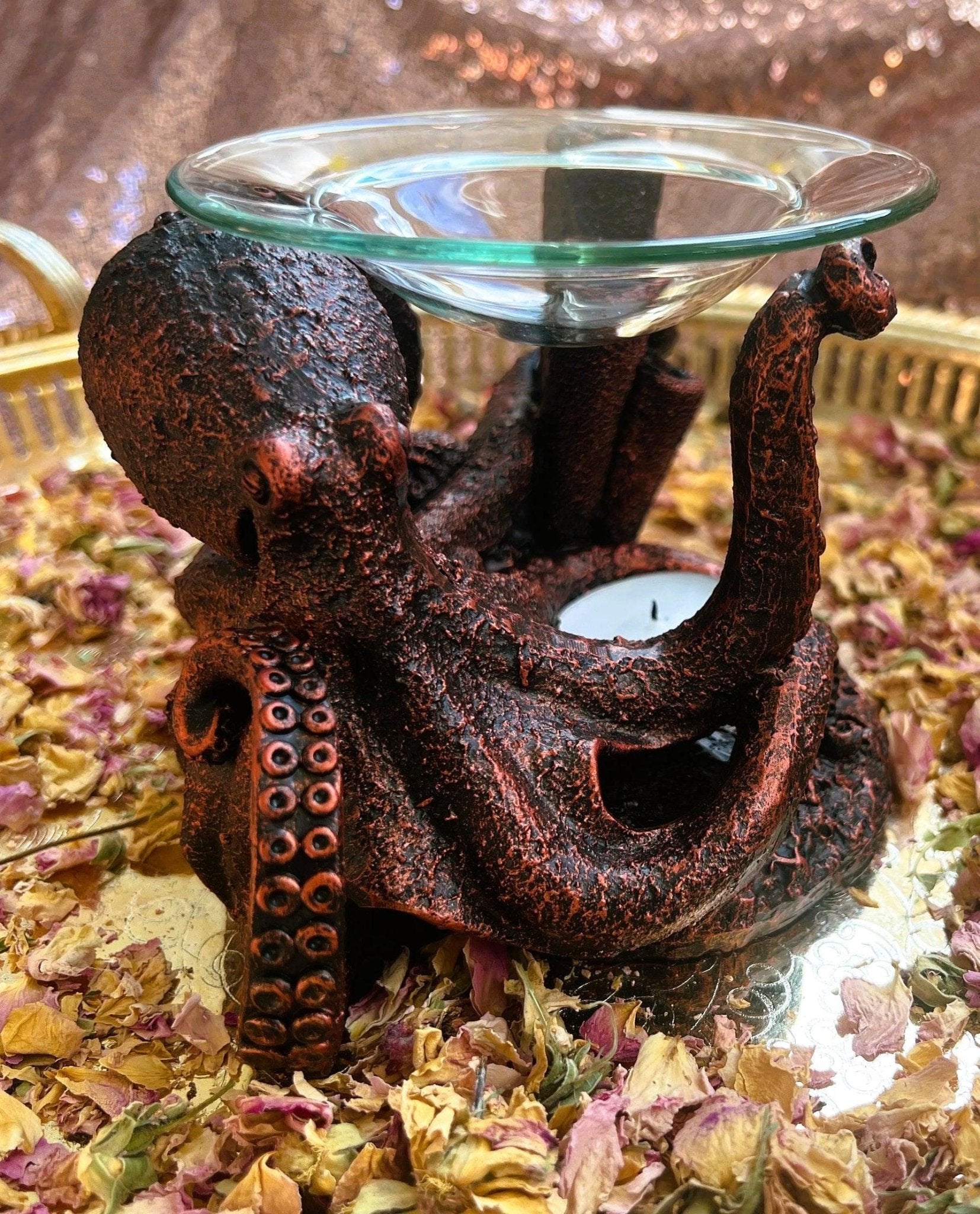 Bronze Octopus Resin Oil & Wax Burner - Amazighrose