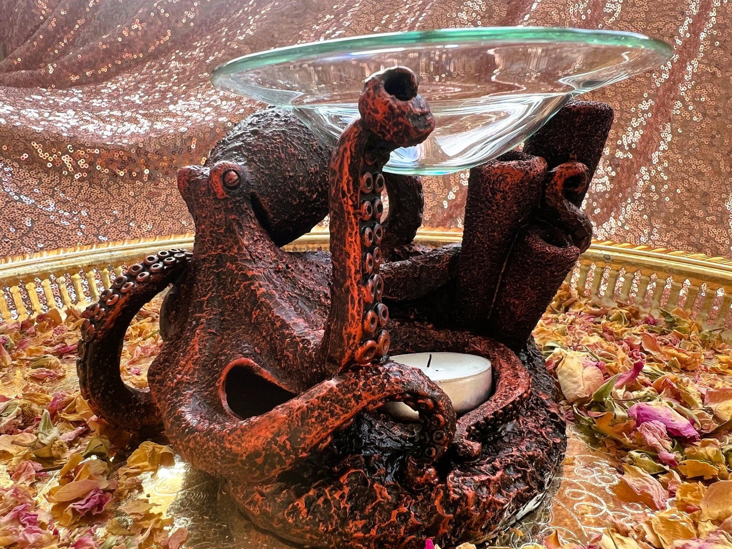 Bronze Octopus Resin Oil & Wax Burner - Amazighrose