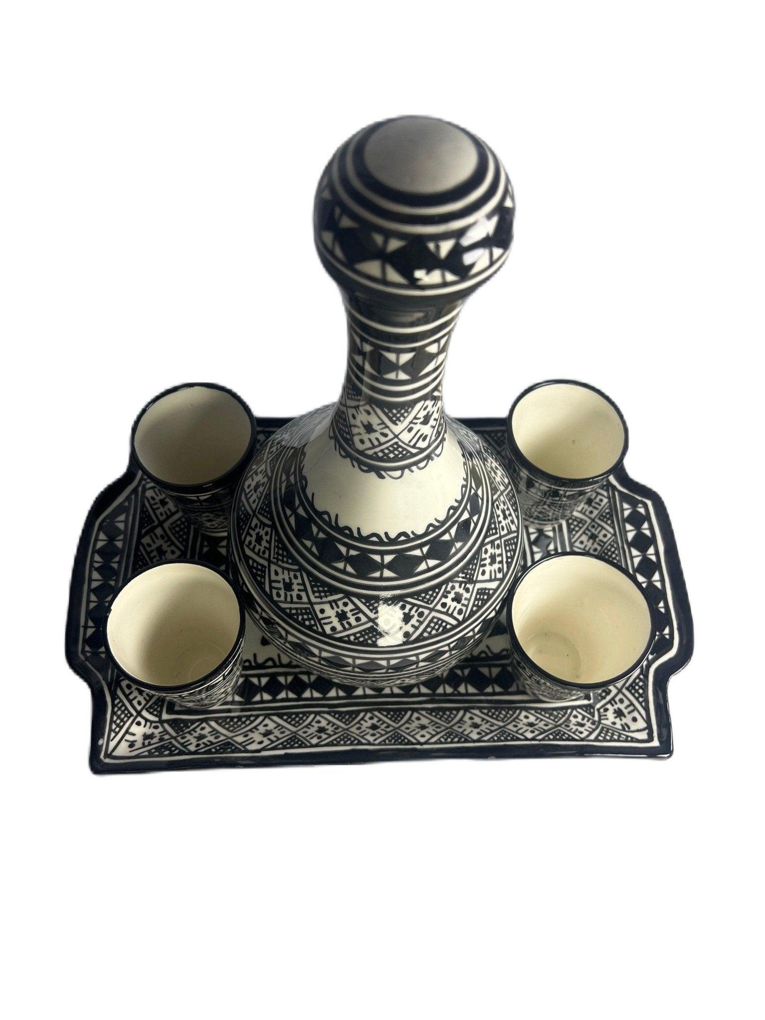 Carafe set Fes-style Black 6pcs - Amazighrose