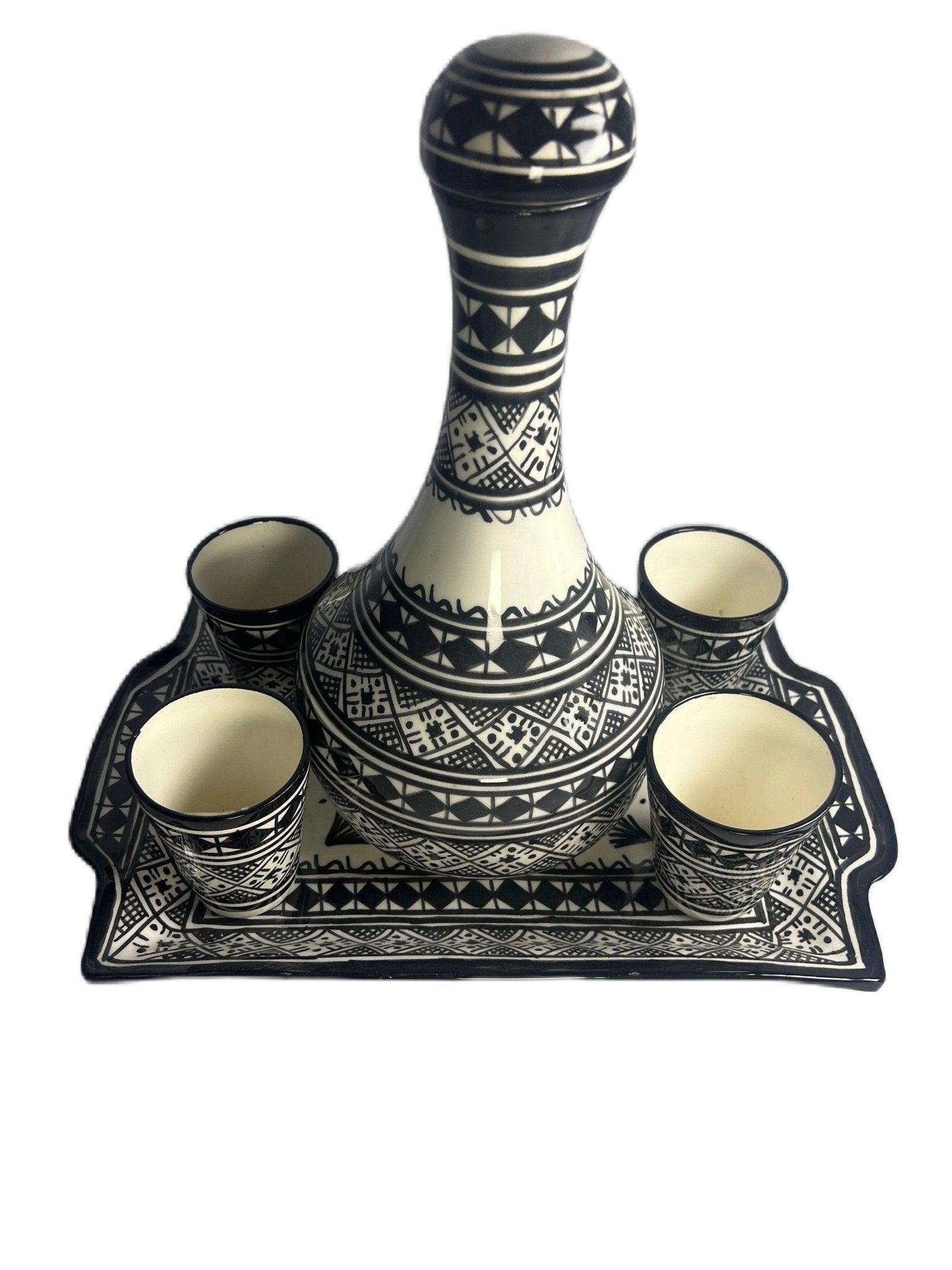 Carafe set Fes-style Black 6pcs - Amazighrose