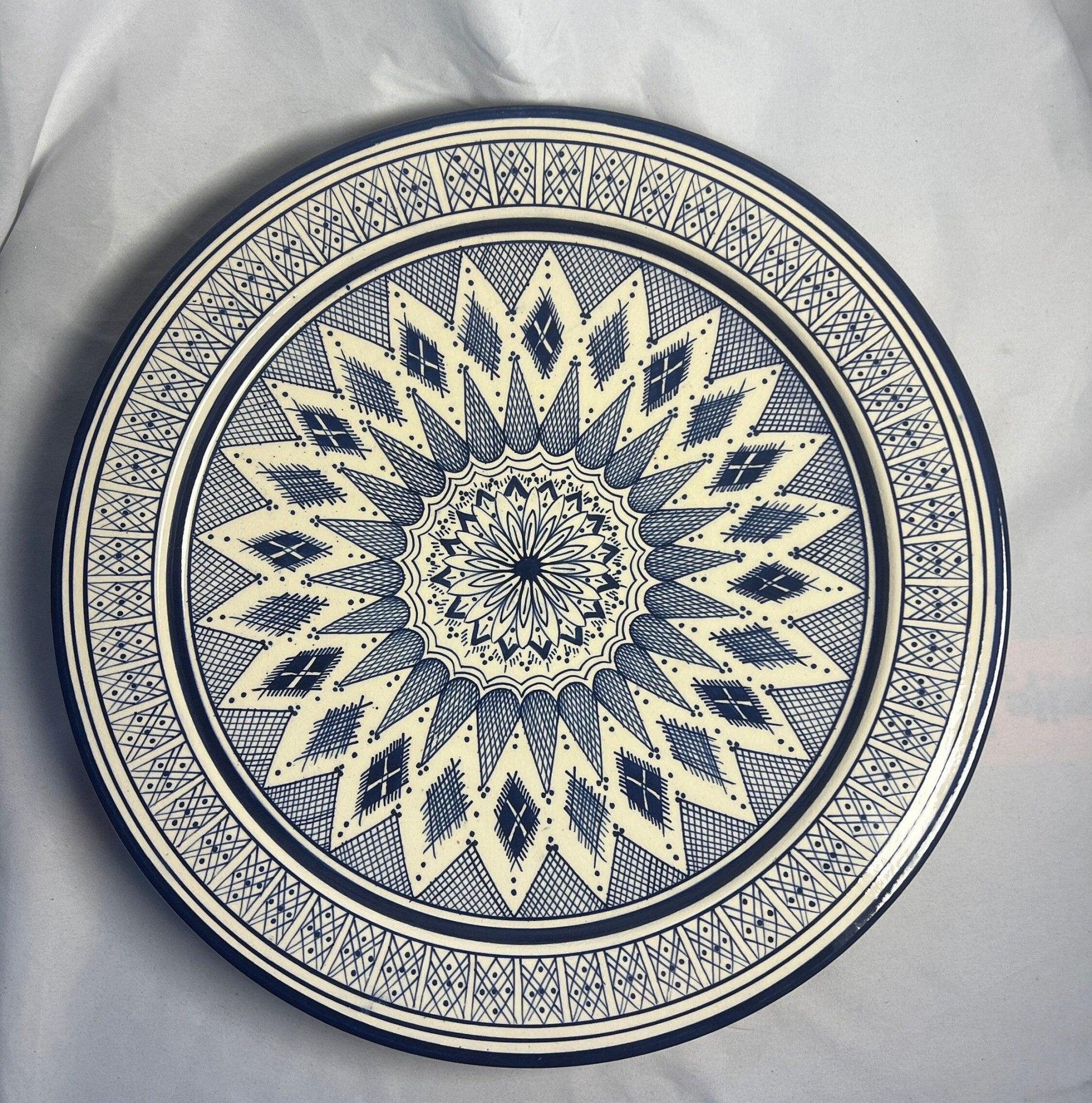 Ceramic Plate, Serving Plate, Wall Decor, Wall Hanging Plate 41cm *41cm*13cm, - Amazighrose
