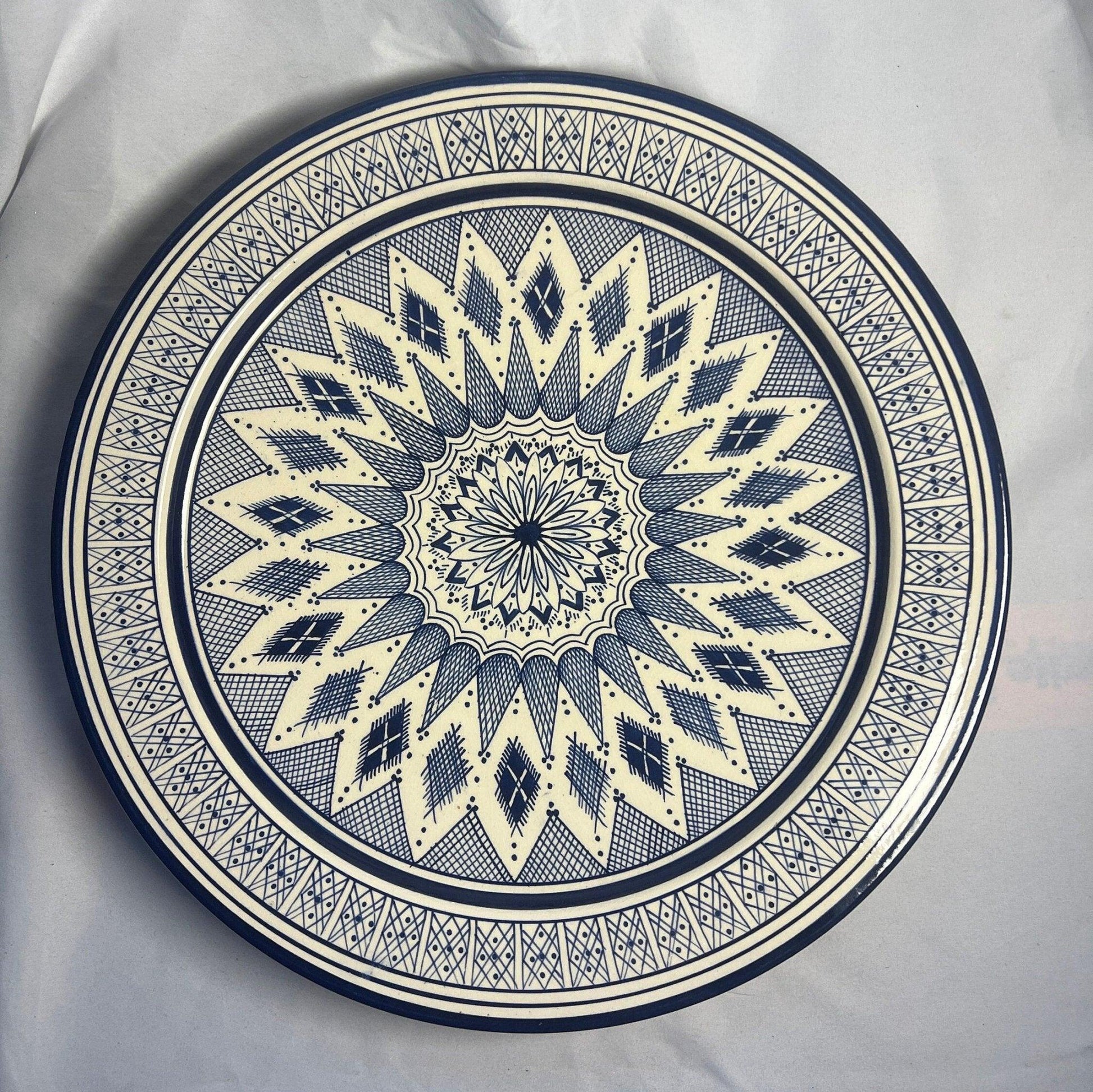 Ceramic Plate, Serving Plate, Wall Decor, Wall Hanging Plate 41cm *41cm*13cm, - Amazighrose